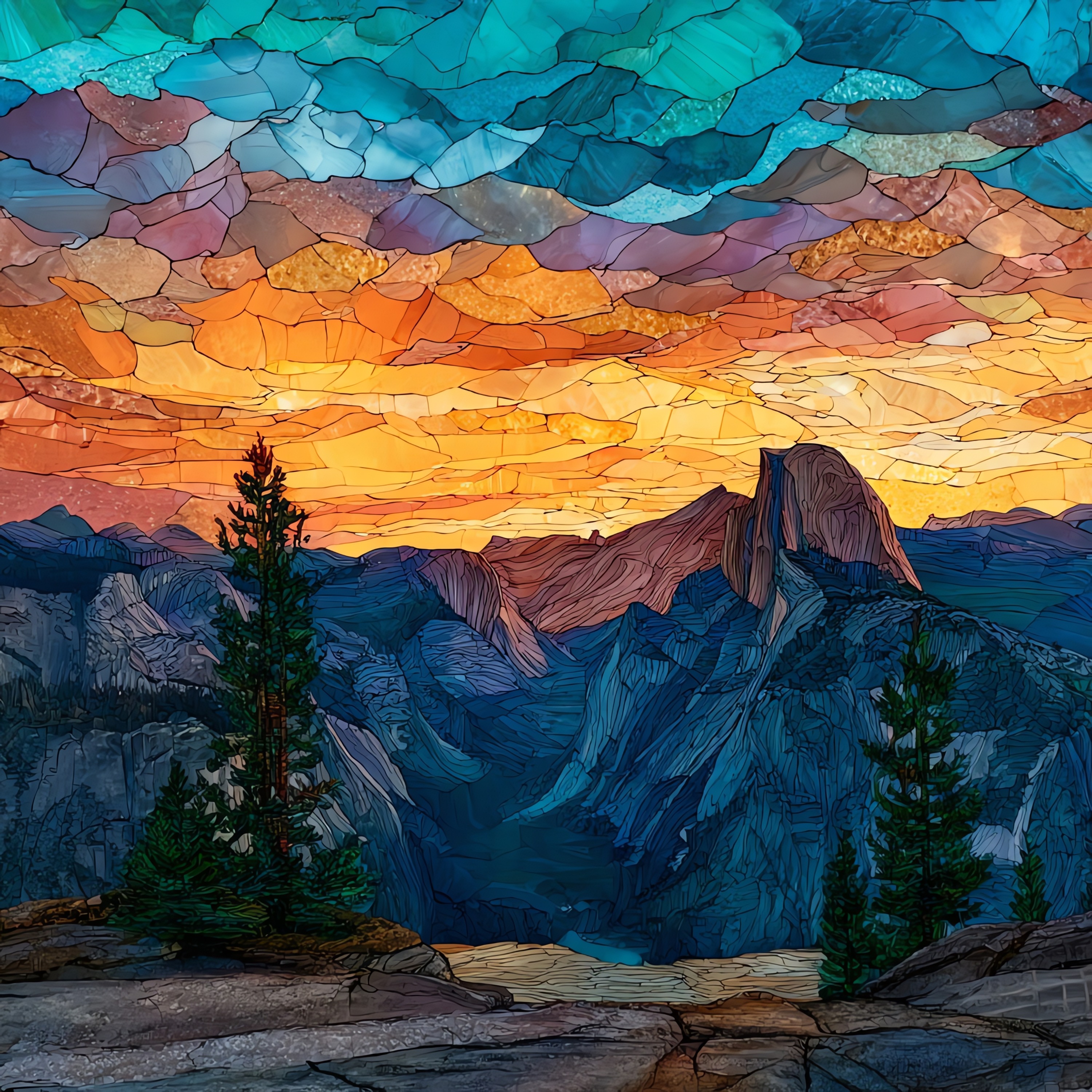 Glacier Point Panorama Sunset
