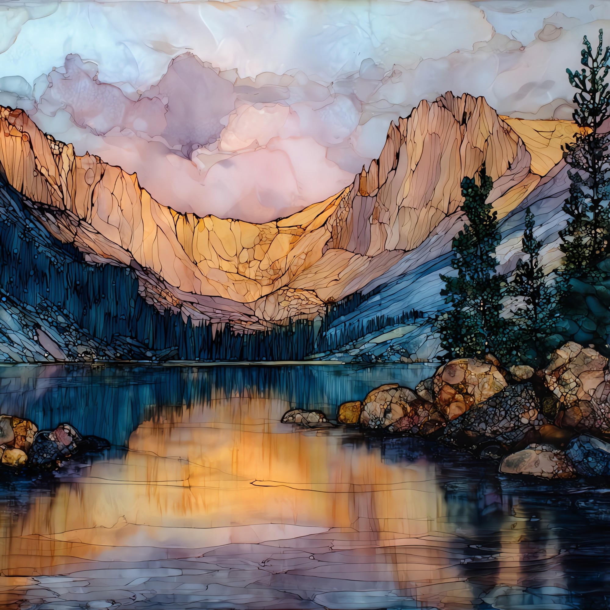 Dream Lake Rocky Mountain National Park Ceramic Art Tile