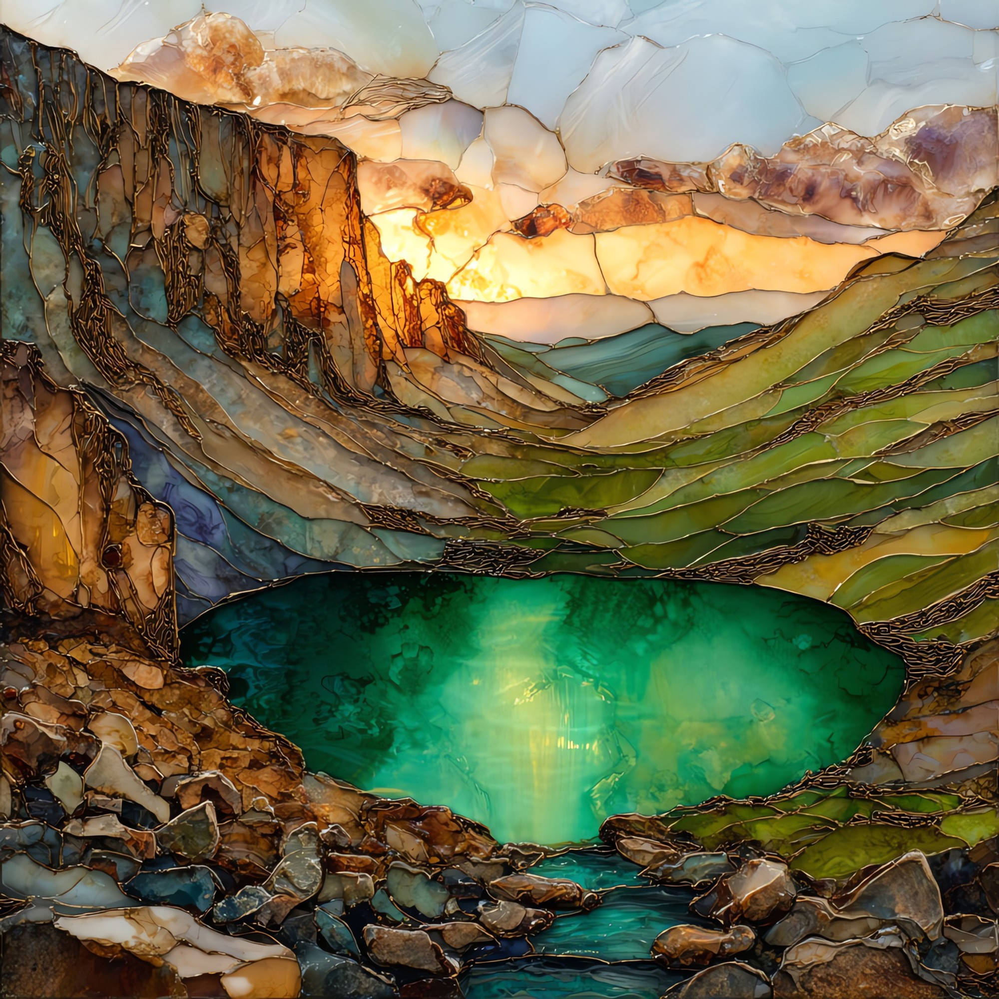 Emerald Lake below Hallett Rocky Mountain National Park Ceramic Art Tile