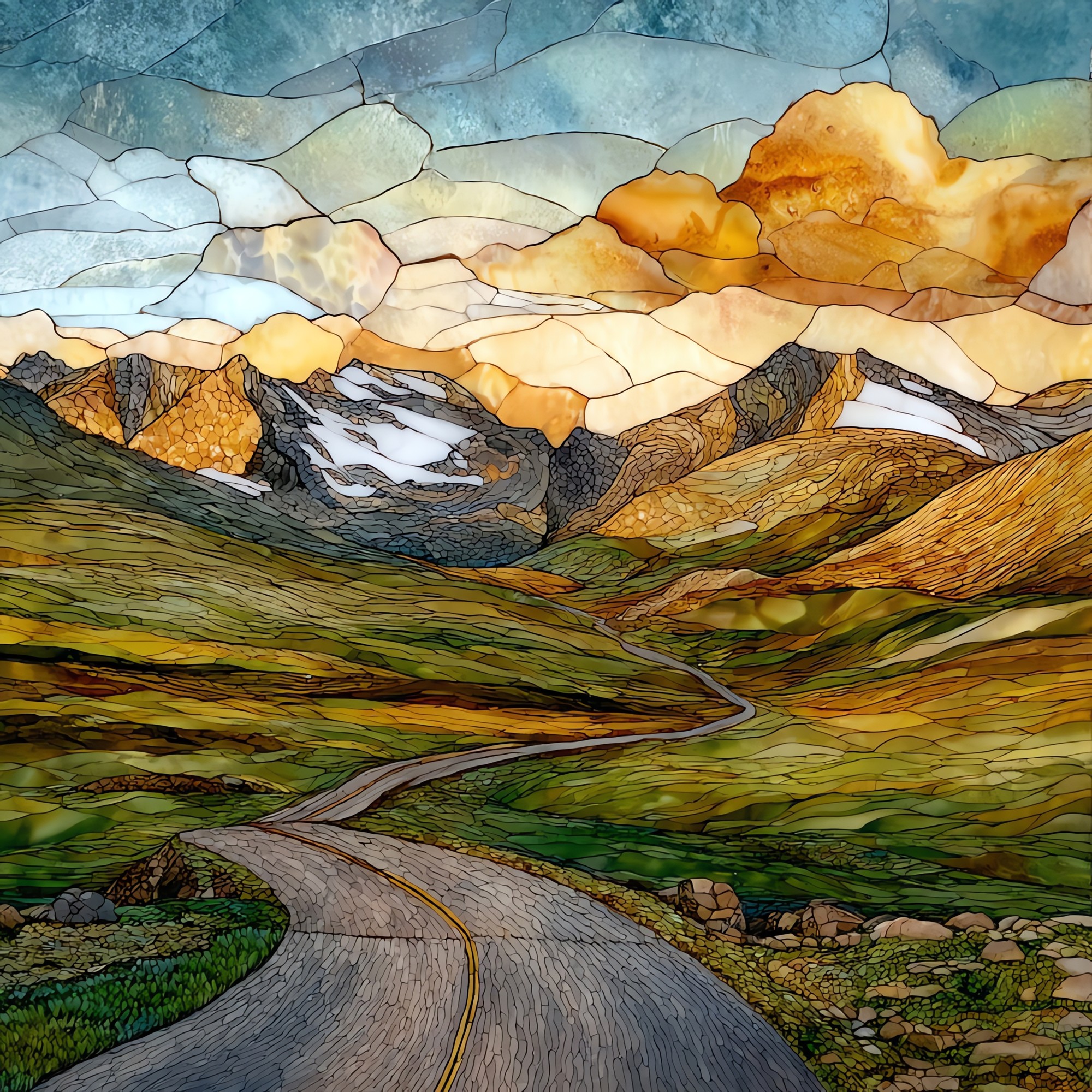 Trail Ridge Road Rocky Mountain National Park Ceramic Art Tile