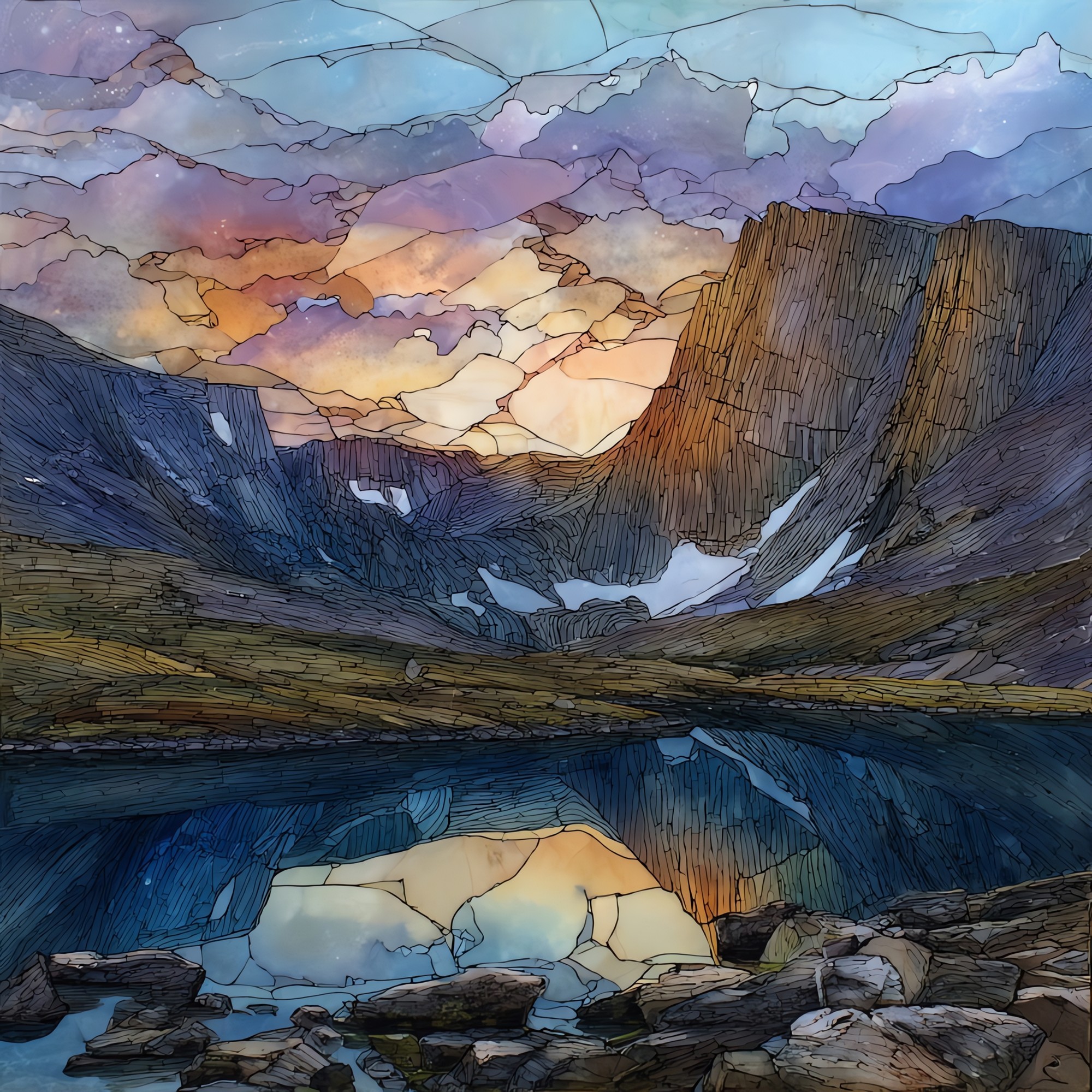 Chasm Lake Rocky Mountain National Park Ceramic Art Tile