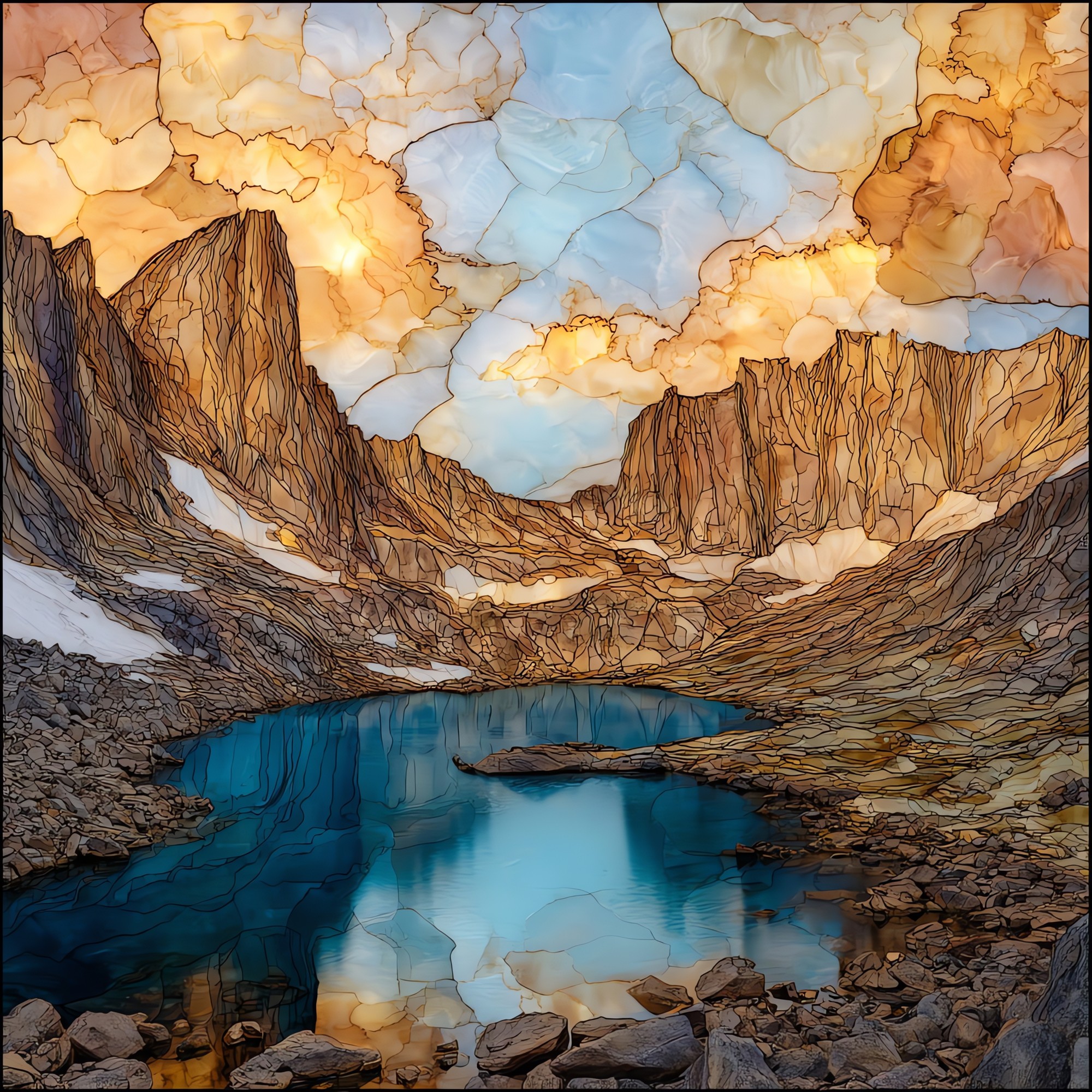 Sky Pond Rocky Mountain National Park Ceramic Art Tile