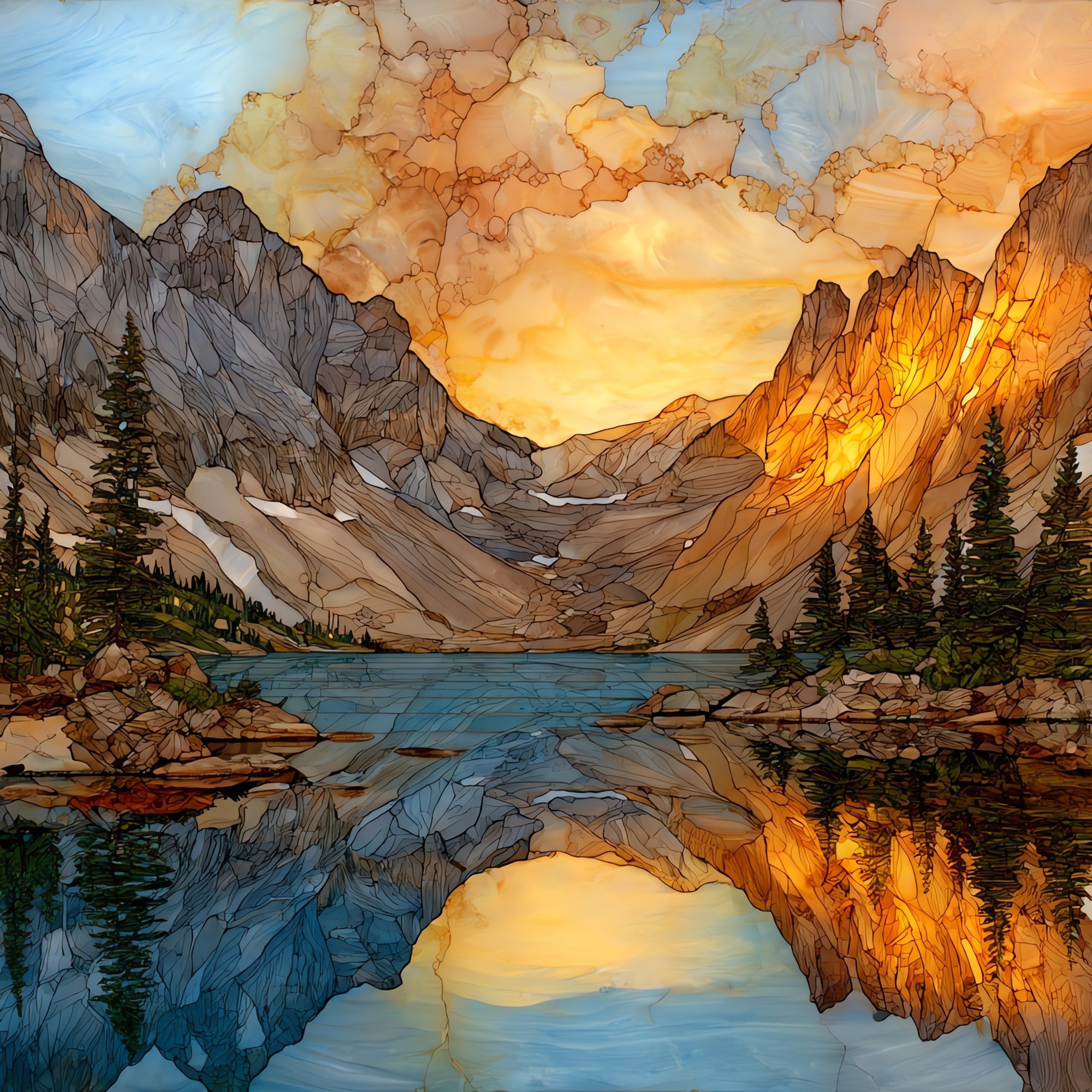 Loch Vale Rocky Mountain National Park Ceramic Art Tile