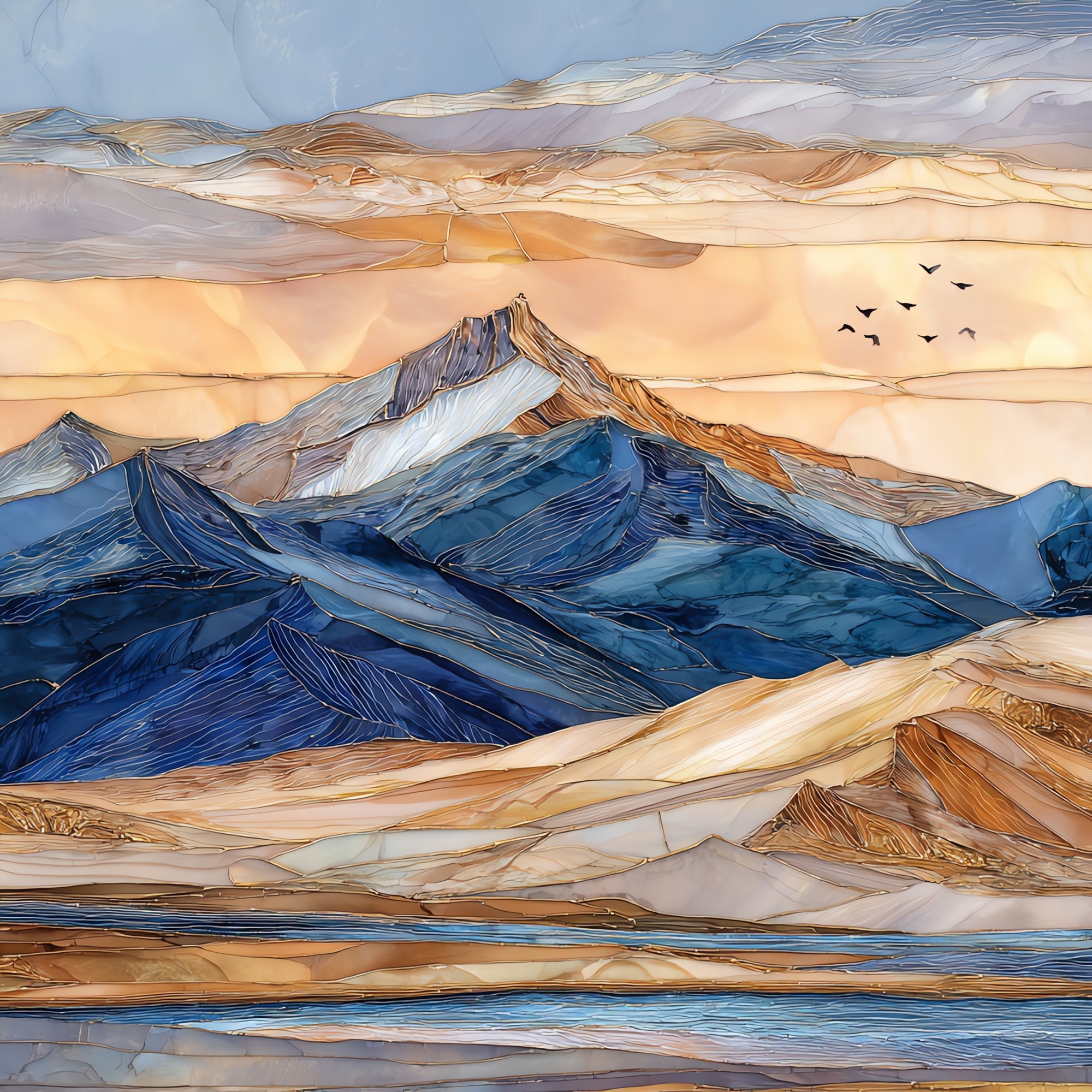 Mount Herard above the dunes Sangre de Cristos Ceramic Art Tile