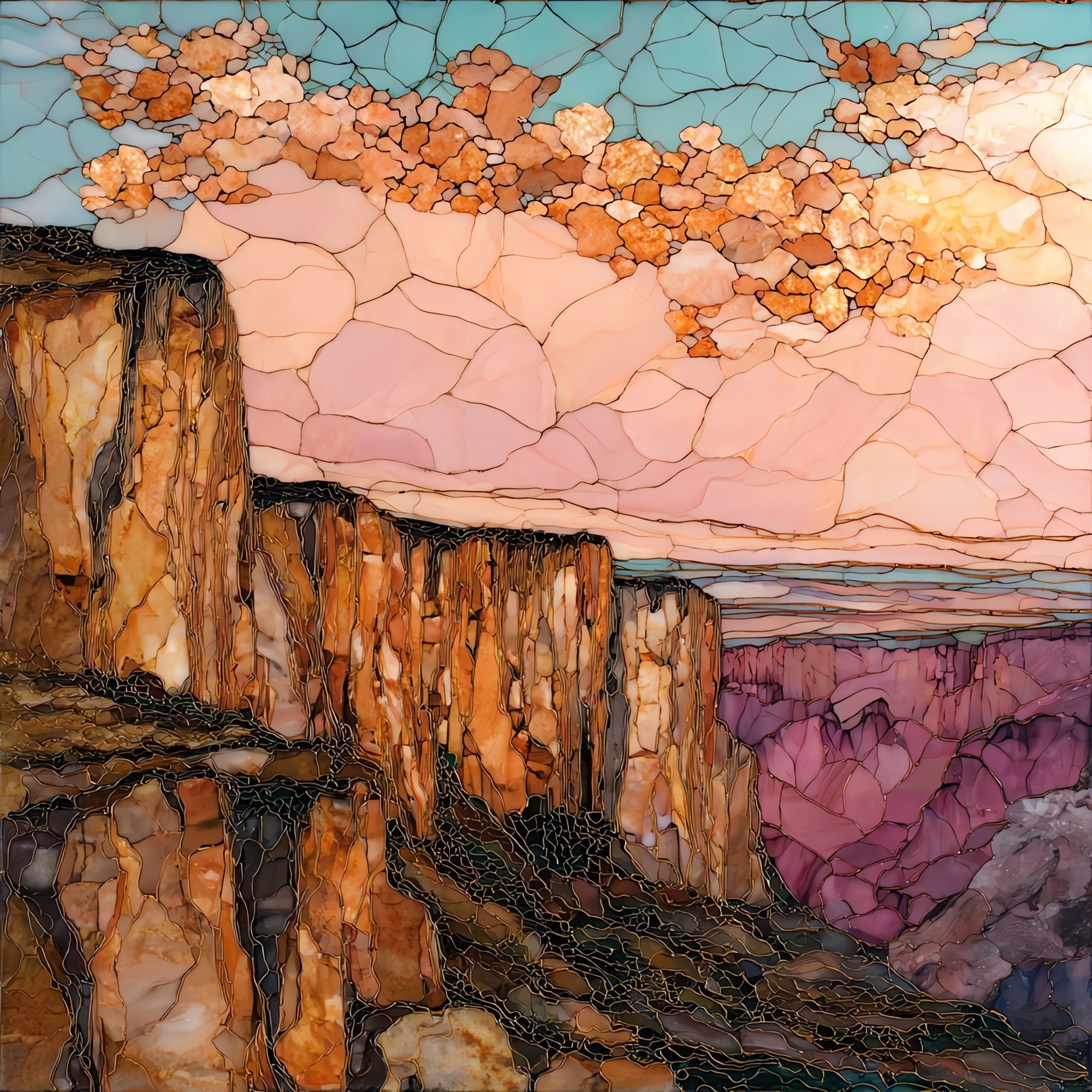 Painted Wall from Cedar Point Black Canyon NP Ceramic Art Tile