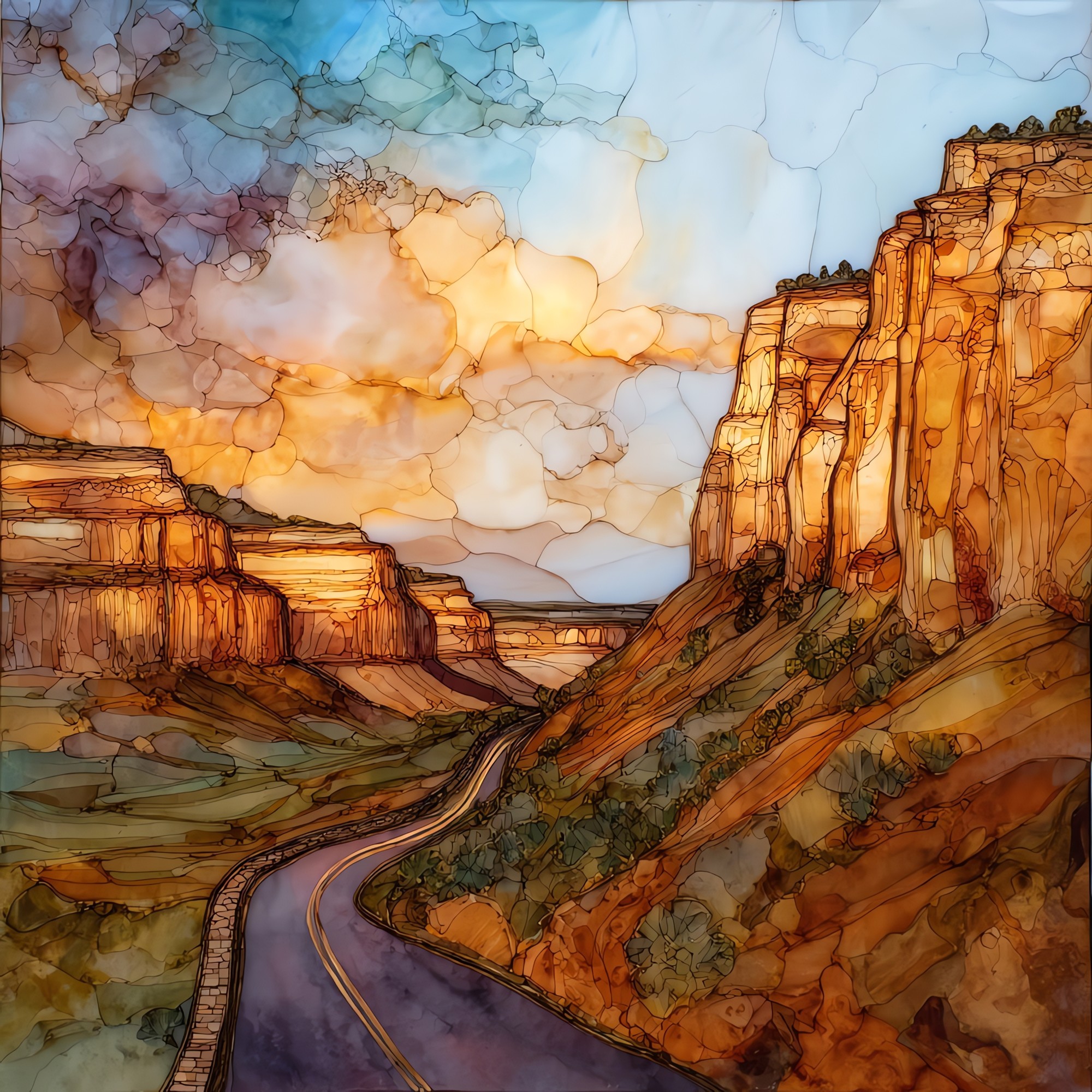 Rim Rock Drive Colorado NM Ceramic Art Tile