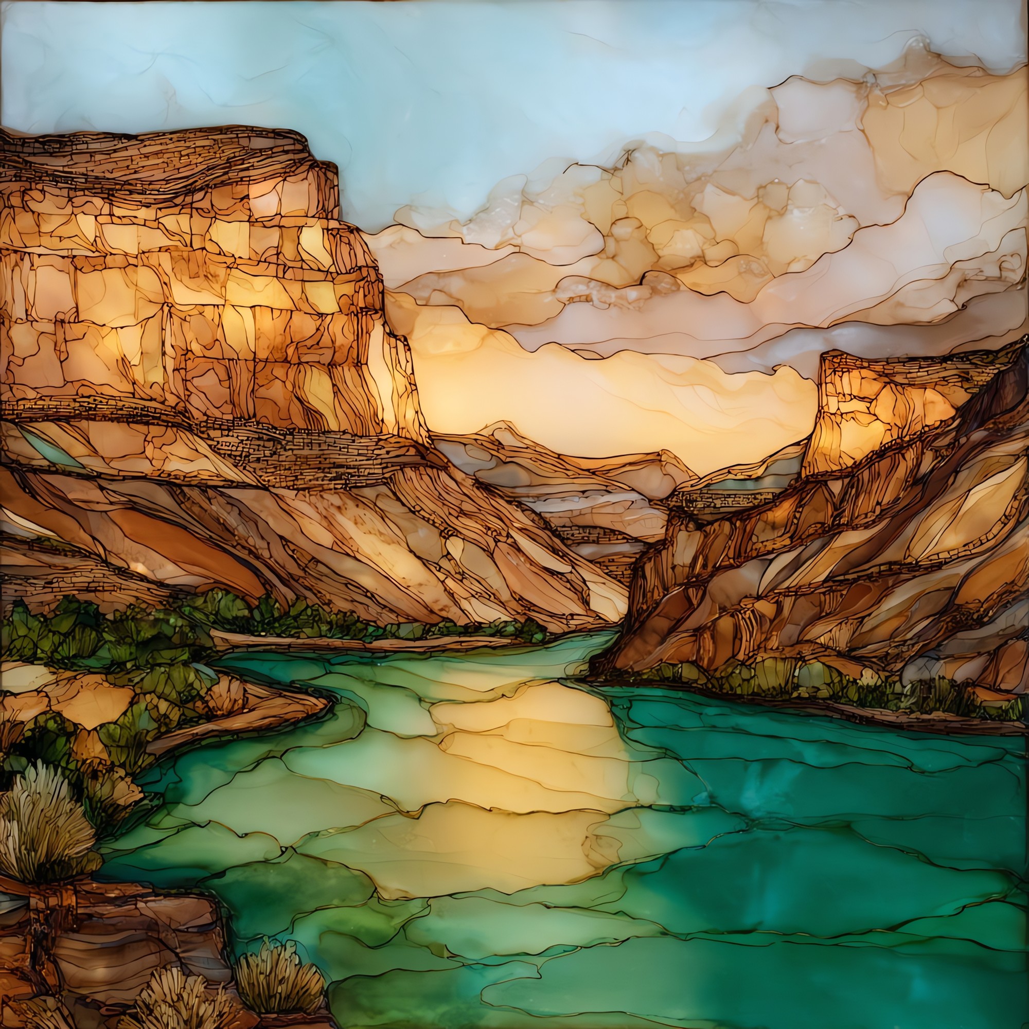Echo Park confluence Ceramic Art Tile