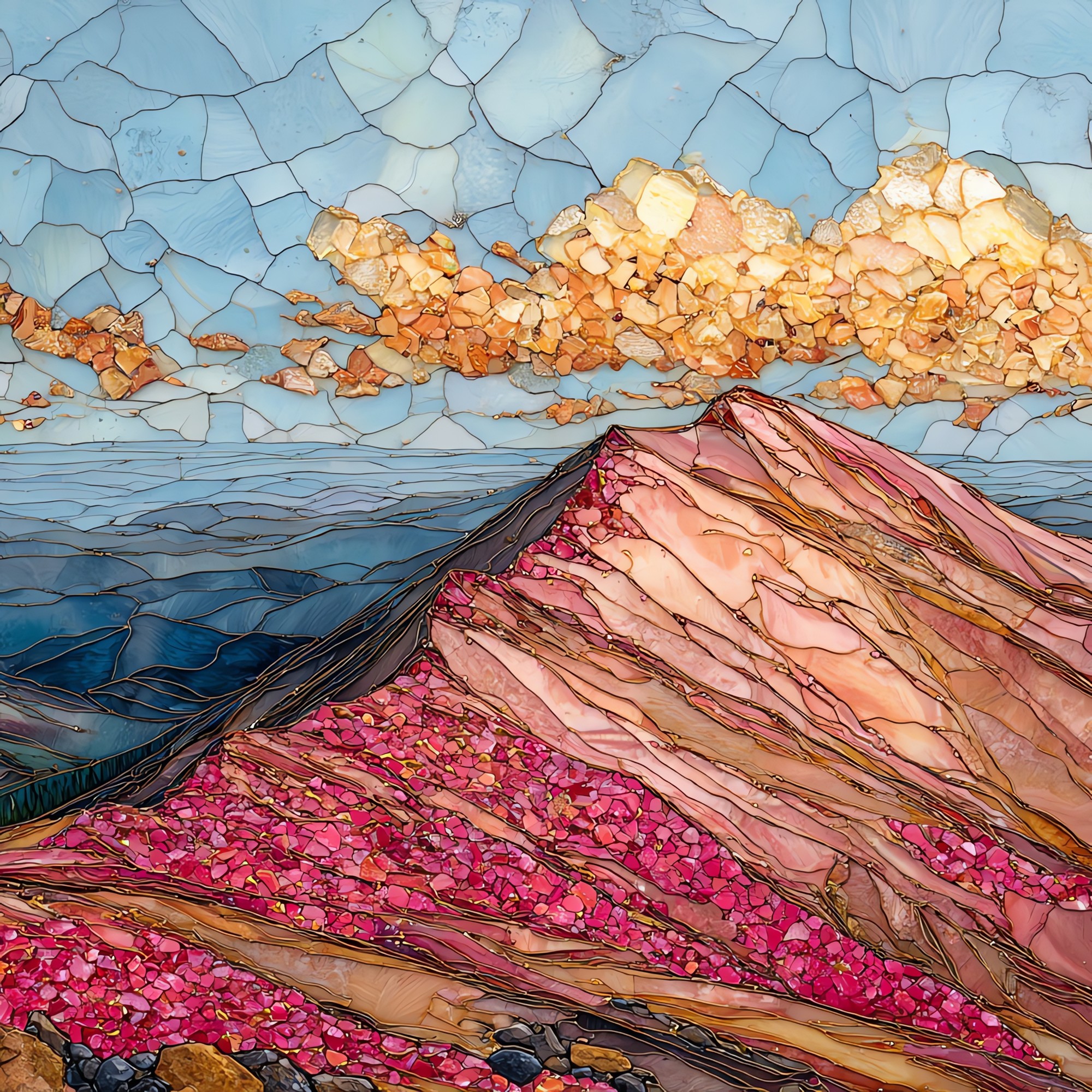 Pikes Peak summit Front Range Ceramic Art Tile