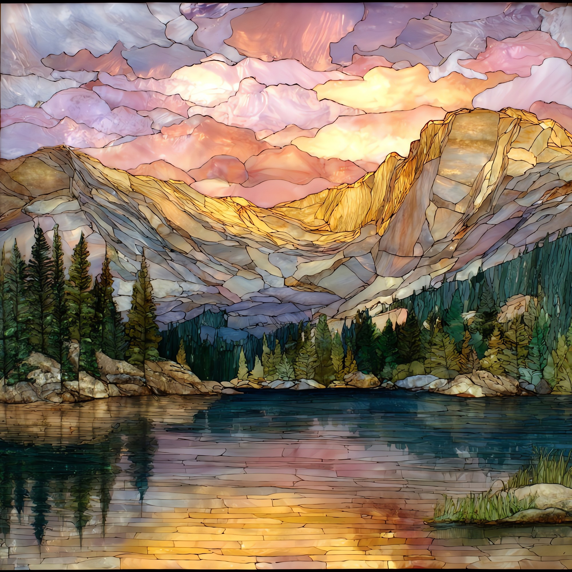 Longs Peak from Bear Lake Front Range Ceramic Art Tile