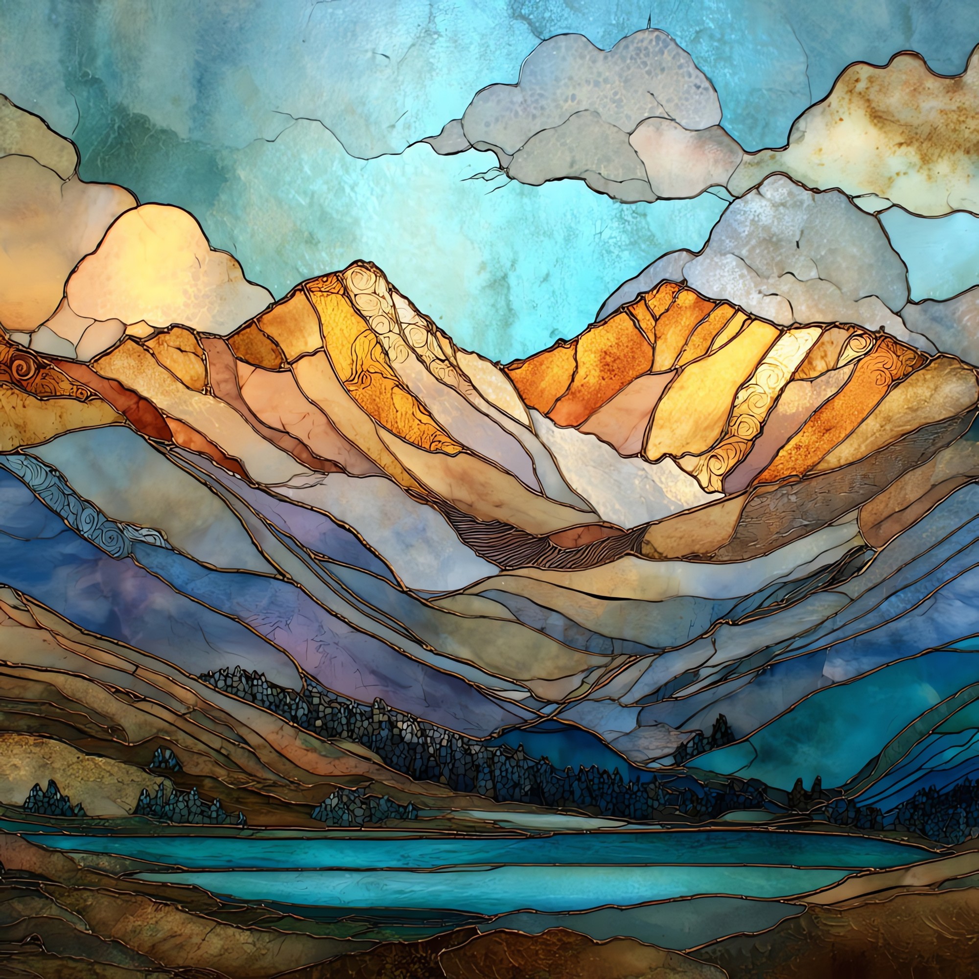 Crestone Needle and Crestone Peak Sangre de Cristos Ceramic Art Tile