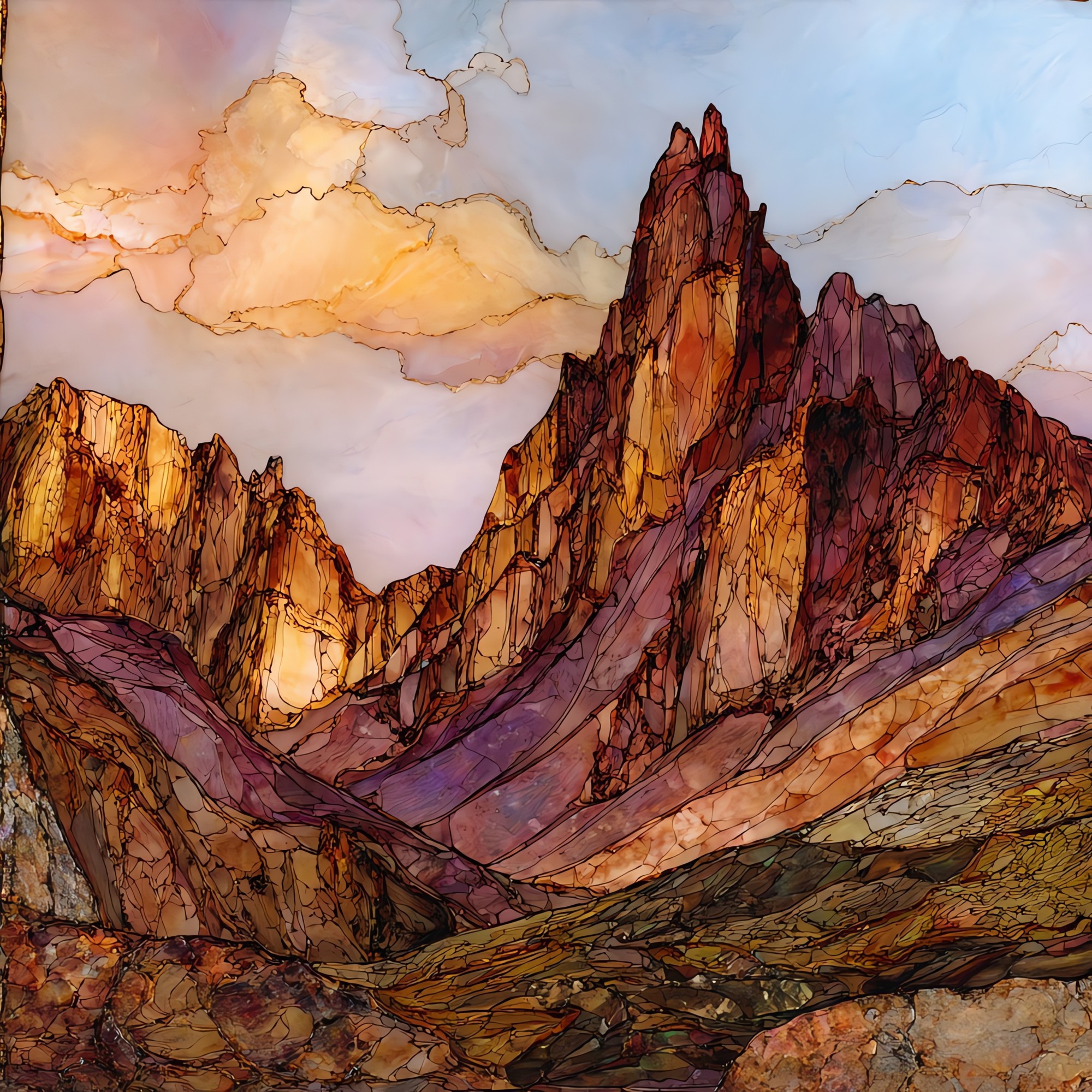 Castle Peak Elk Range Ceramic Art Tile