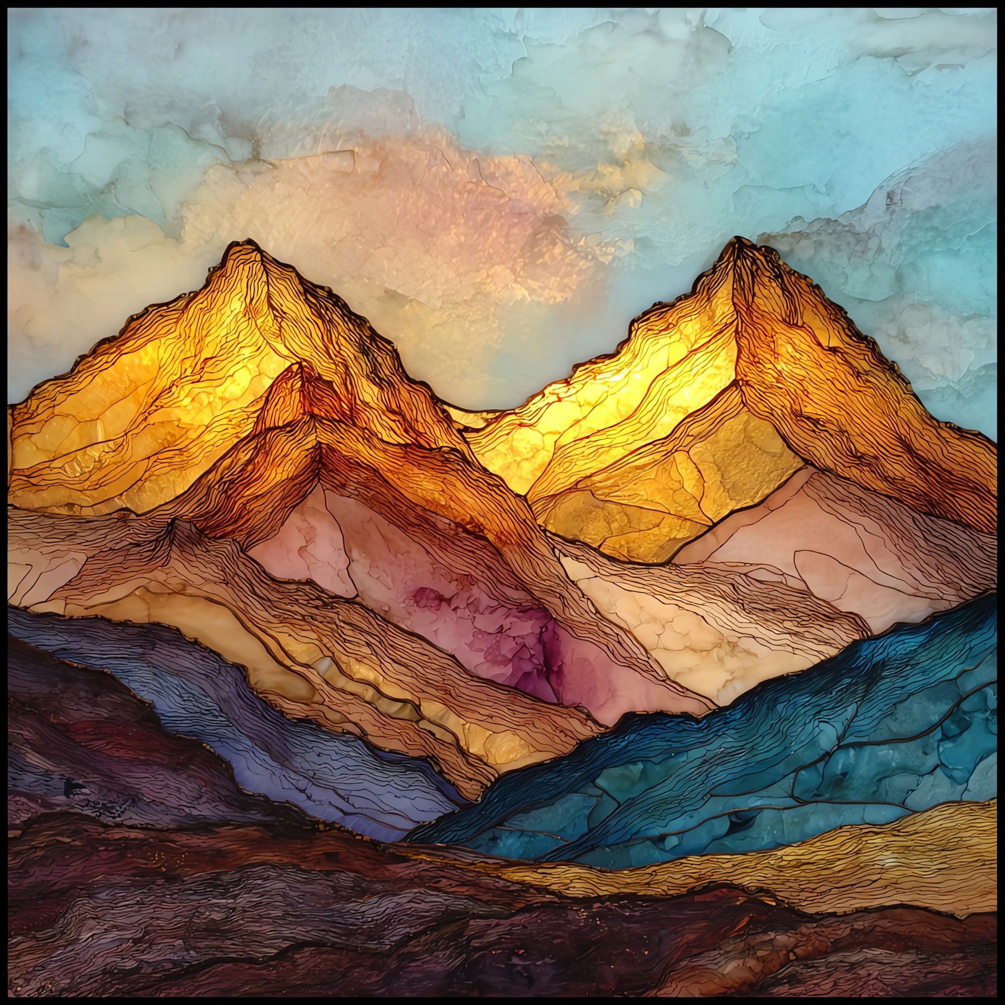 Grays and Torreys Peaks Front Range Ceramic Art Tile