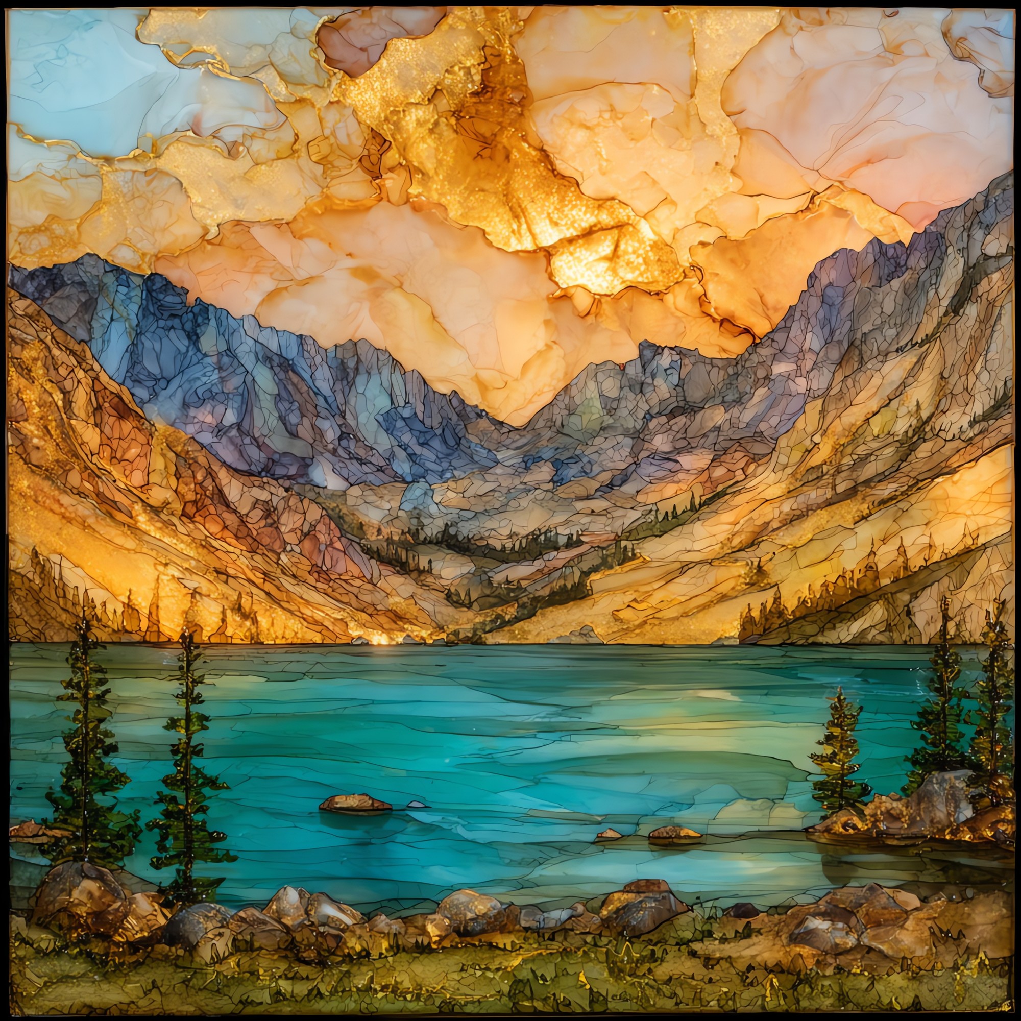 Long Lake below Pawnee Pass Indian Peaks Ceramic Art Tile