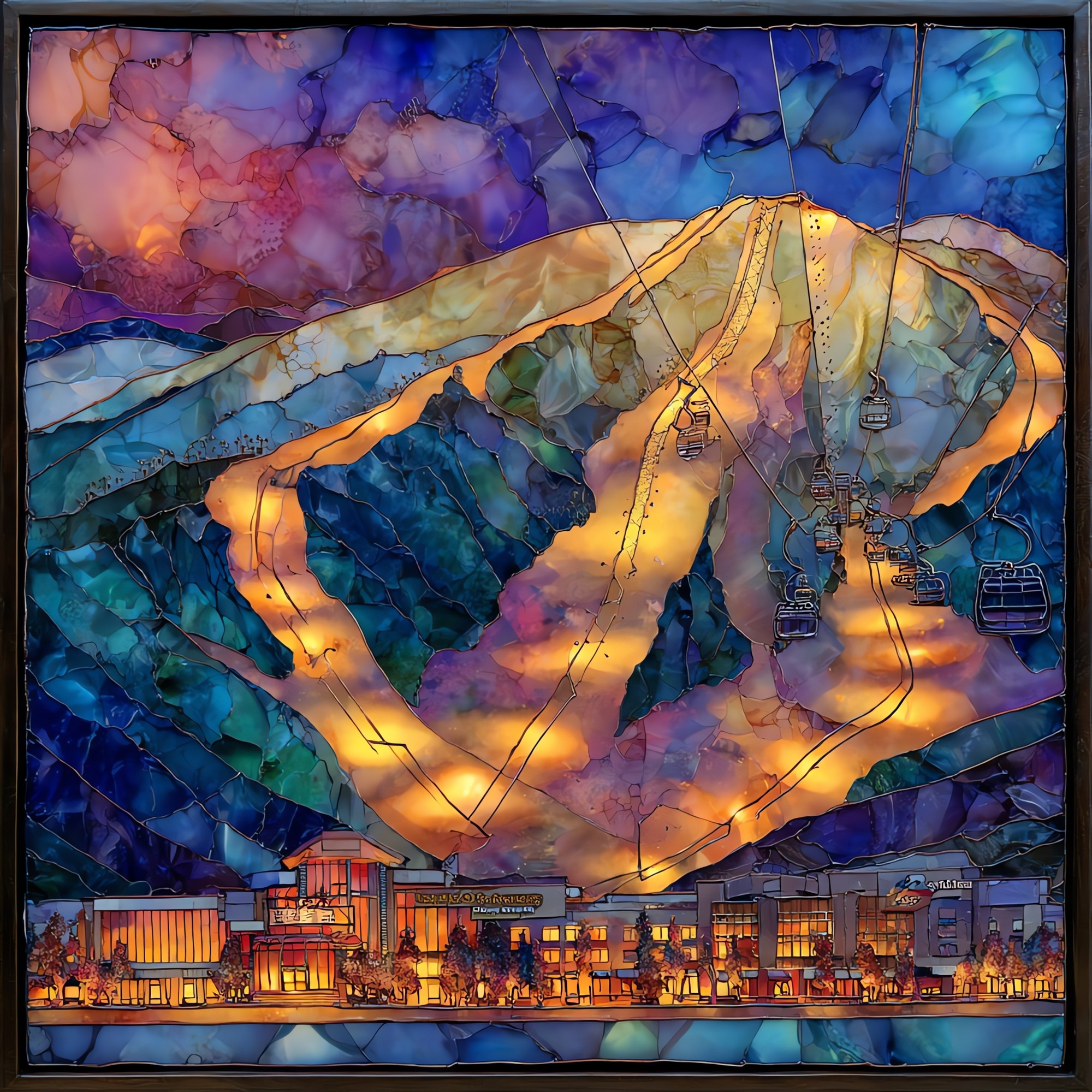 Aspen Mountain at twilight Elk Range Ceramic Art Tile