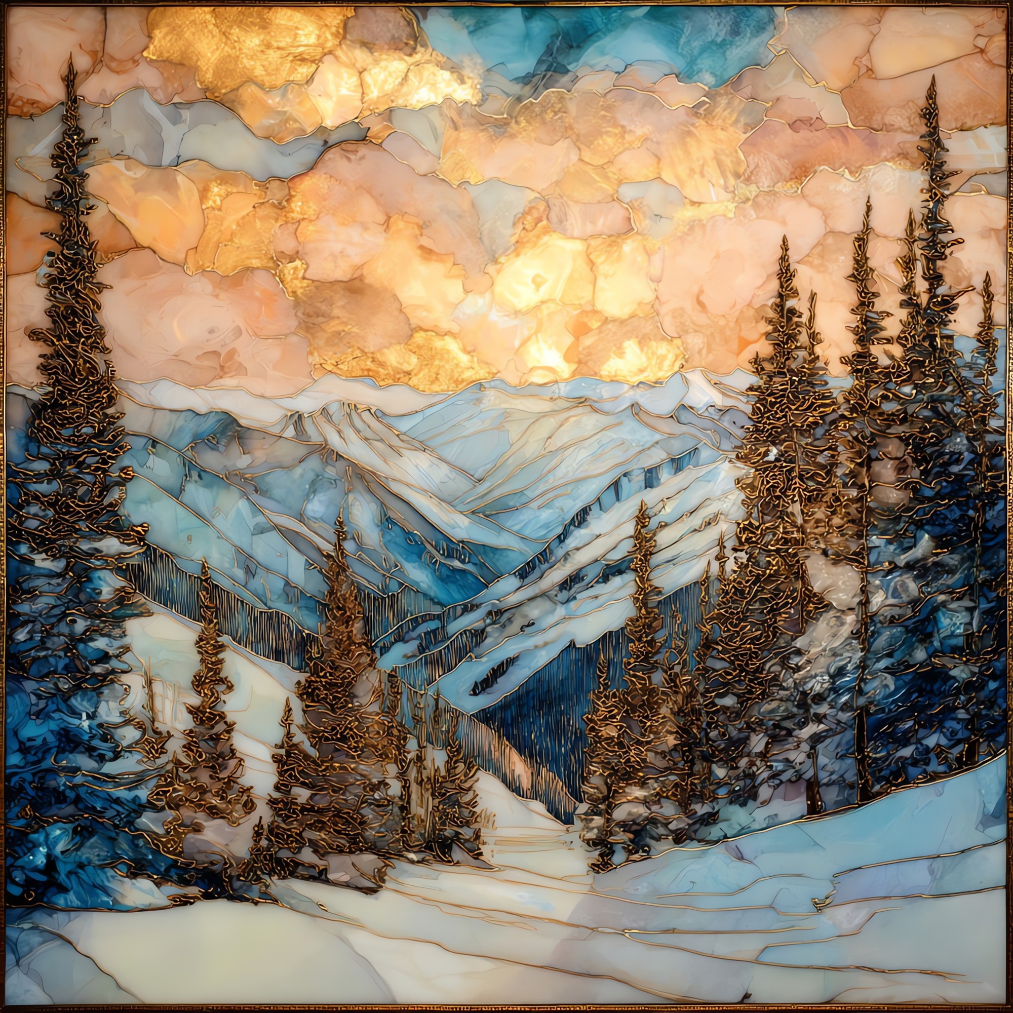 Wolf Creek powder San Juans Ceramic Art Tile