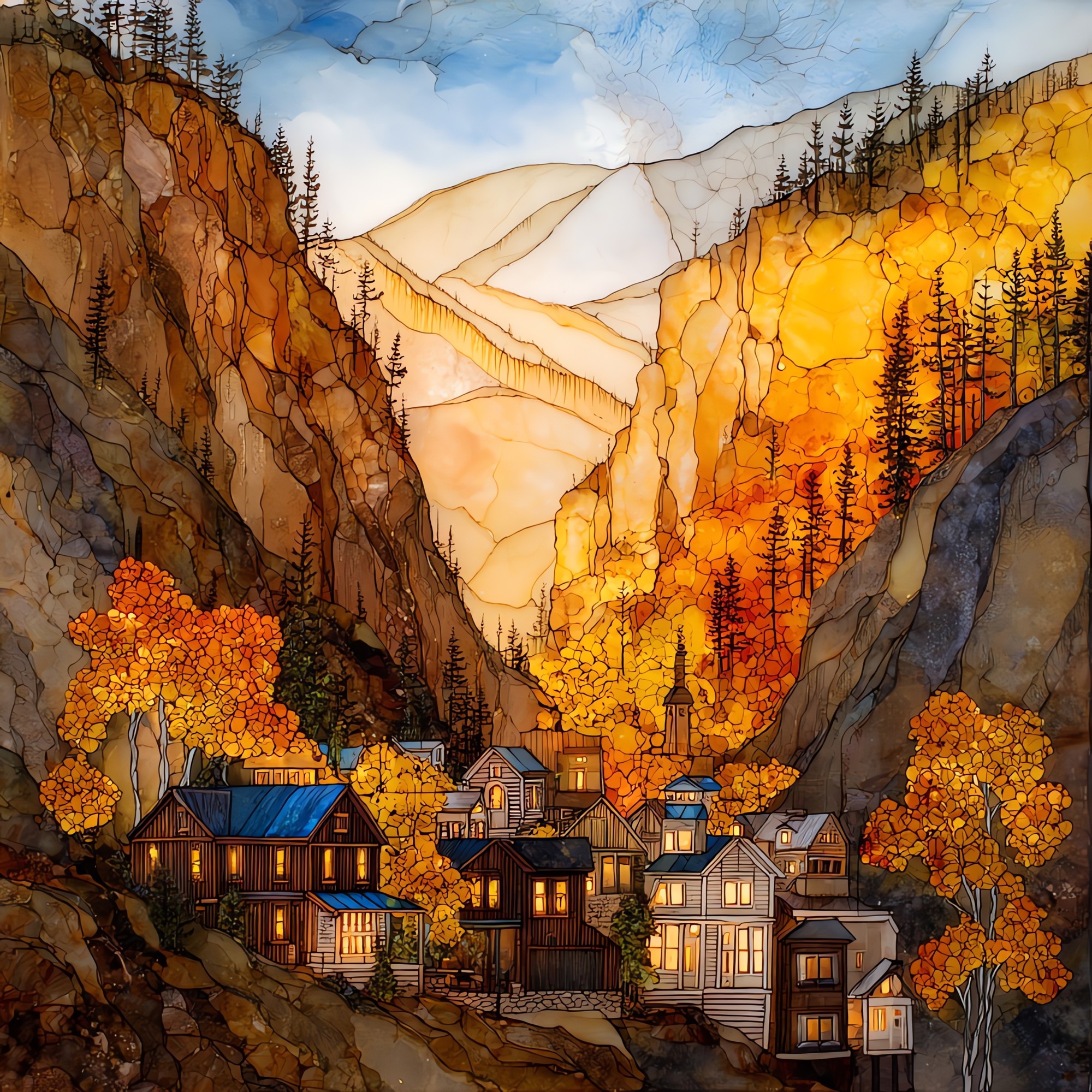 Ouray box-canyon town San Juans Ceramic Art Tile