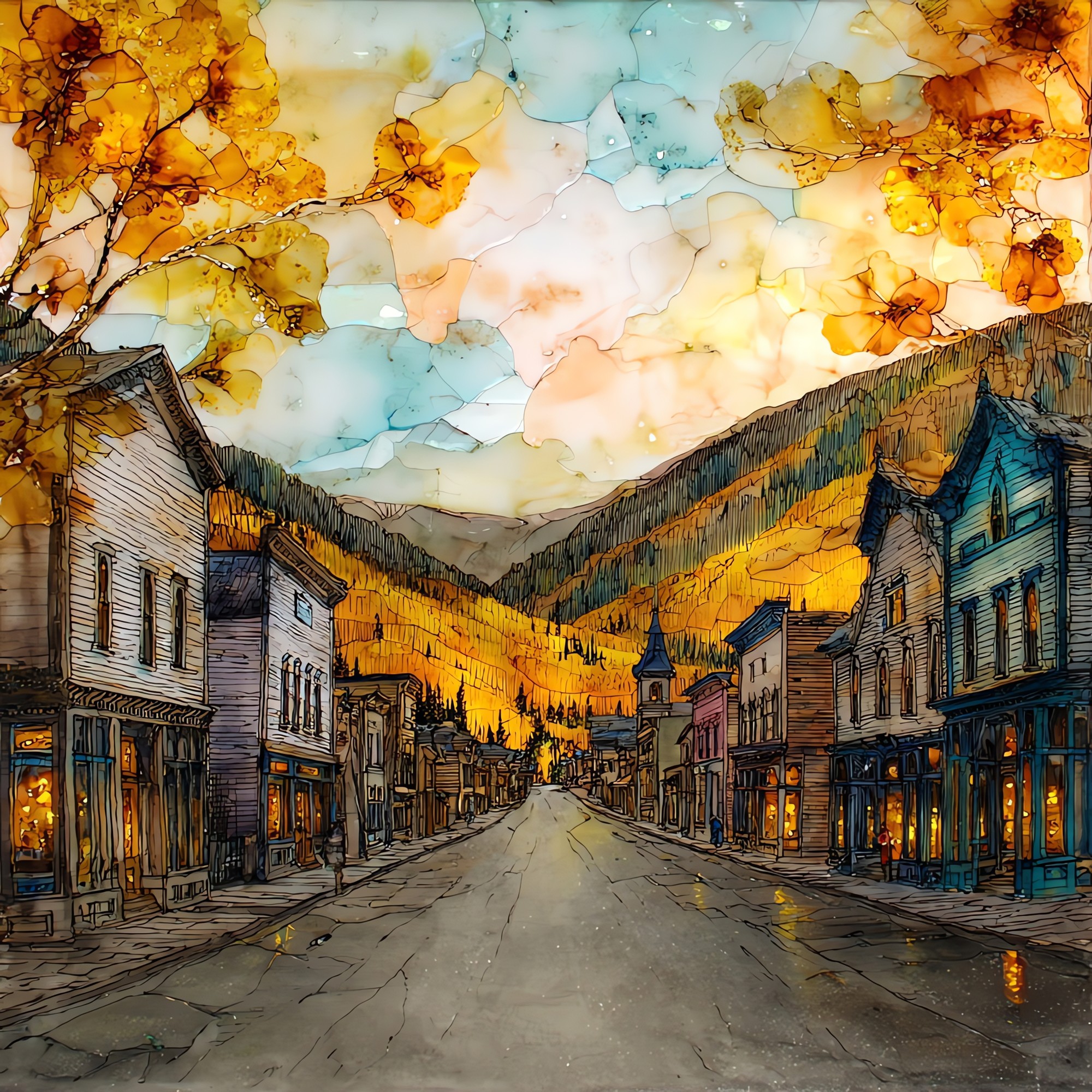 Silverton main street San Juans Ceramic Art Tile