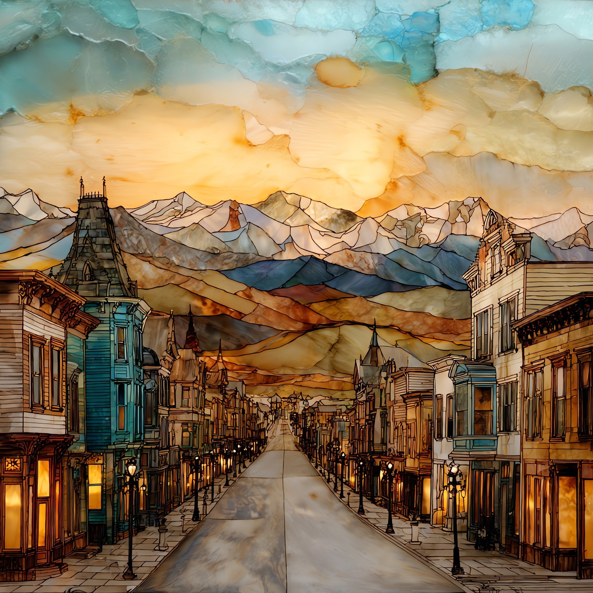 Leadville Harrison Avenue Sawatch Range Ceramic Art Tile
