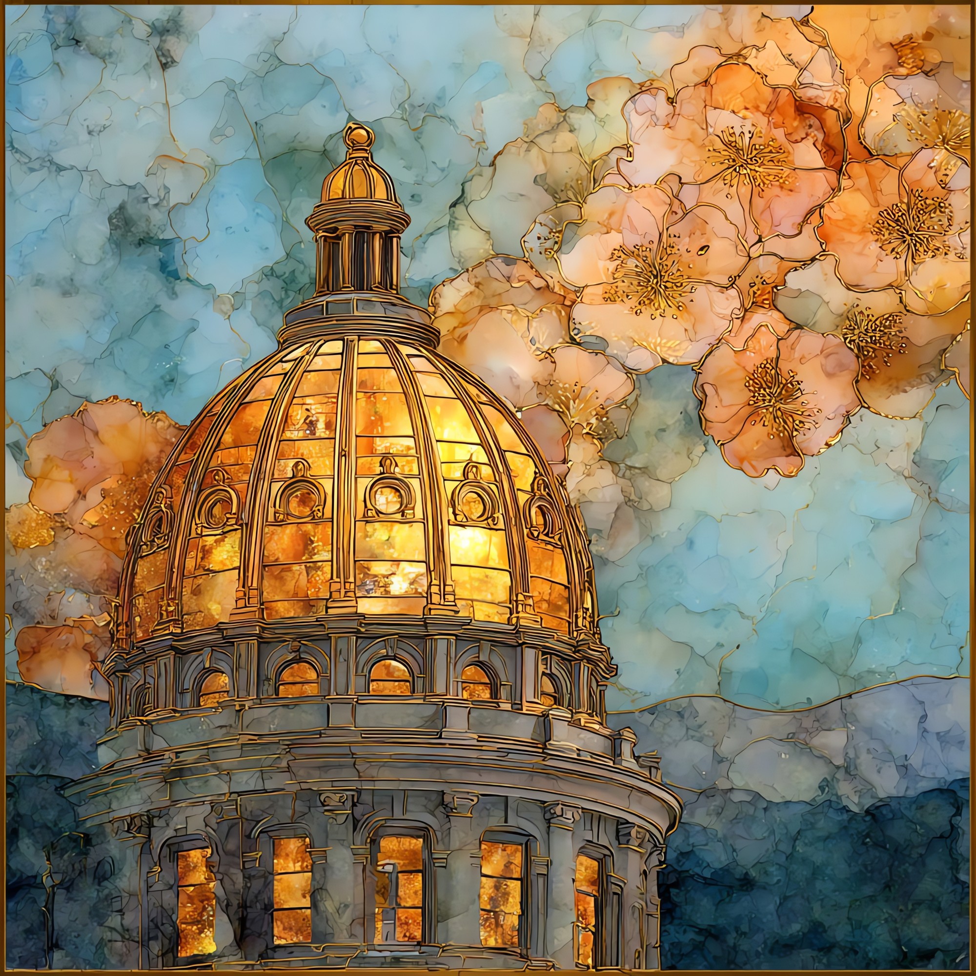 Colorado State Capitol dome Denver Metro Ceramic Art Tile