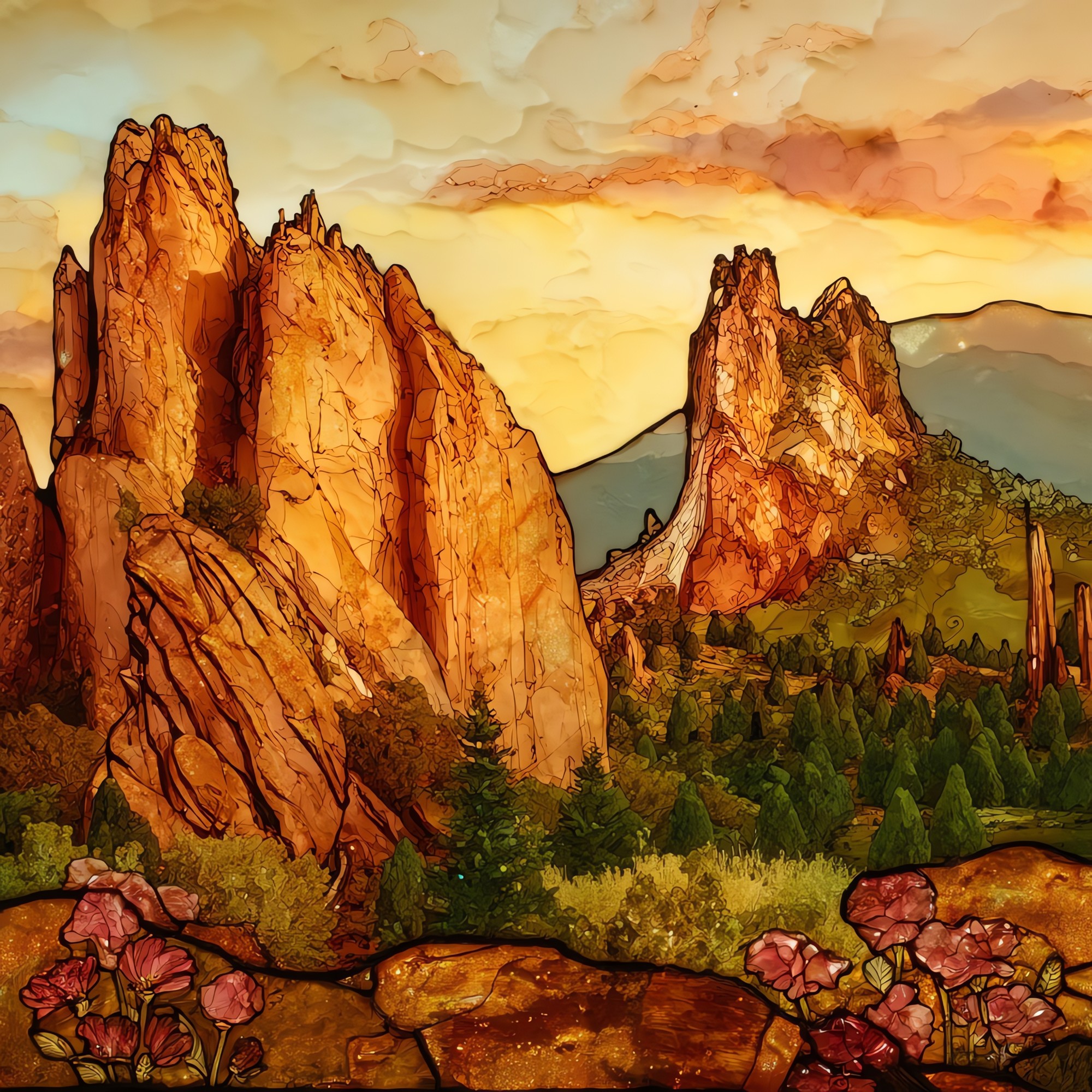 Garden of the Gods Balanced Rock Front Range Ceramic Art Tile