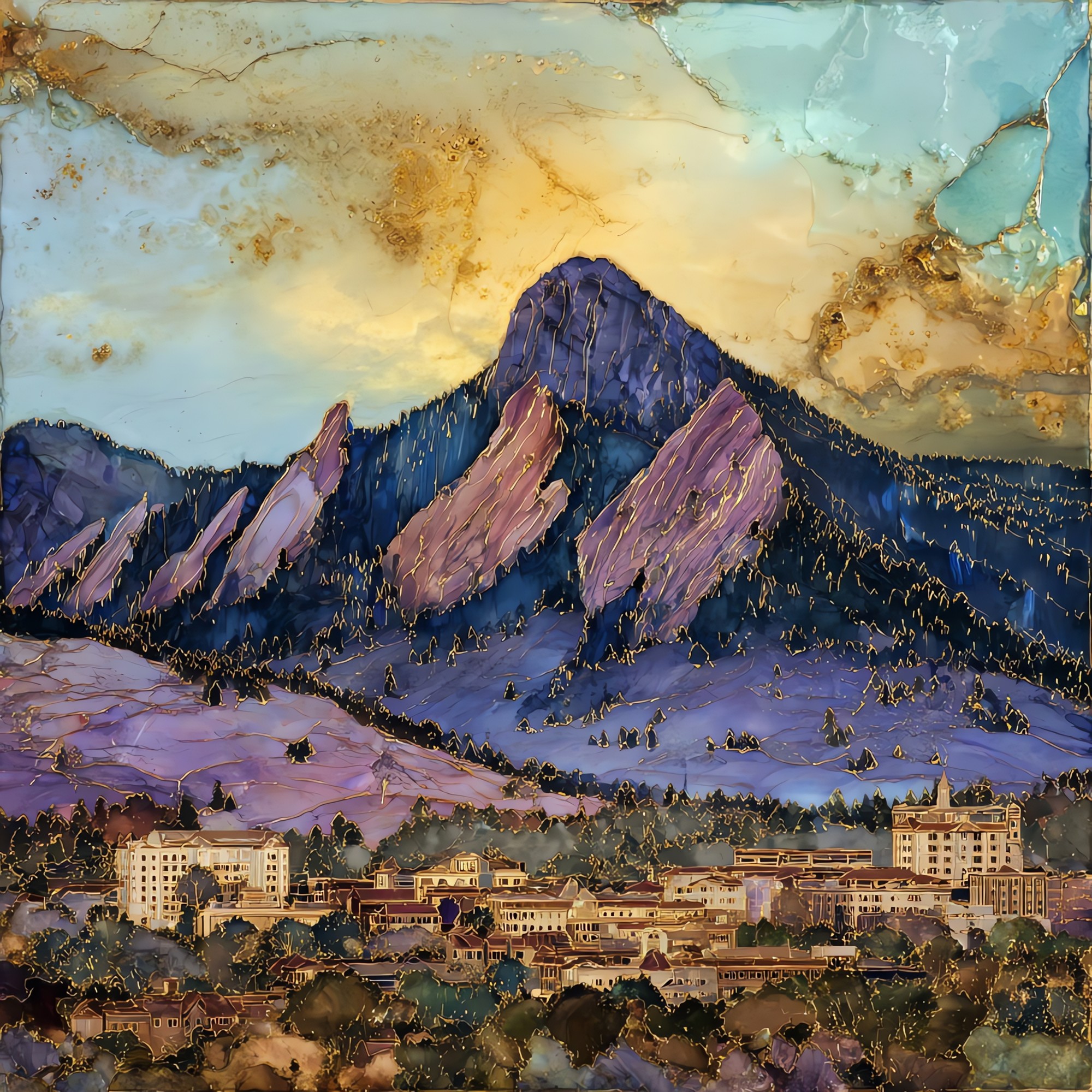Cheyenne Mountain Front Range Ceramic Art Tile