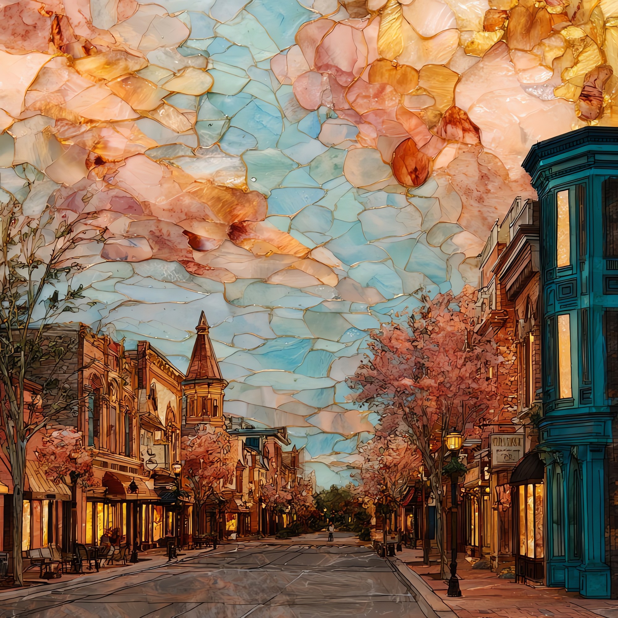 Fort Collins Old Town Front Range Ceramic Art Tile