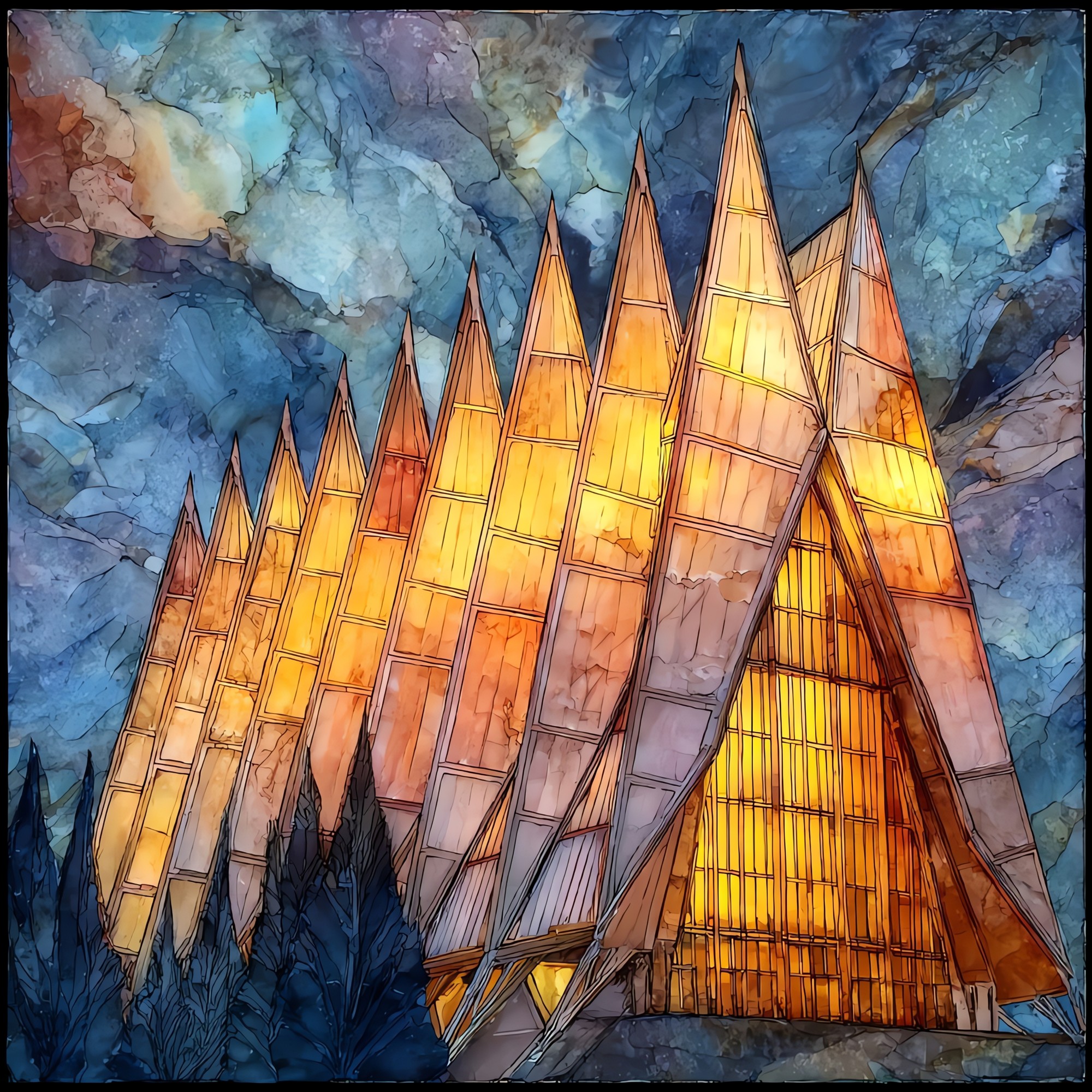 Air Force Academy Cadet Chapel Front Range Ceramic Art Tile