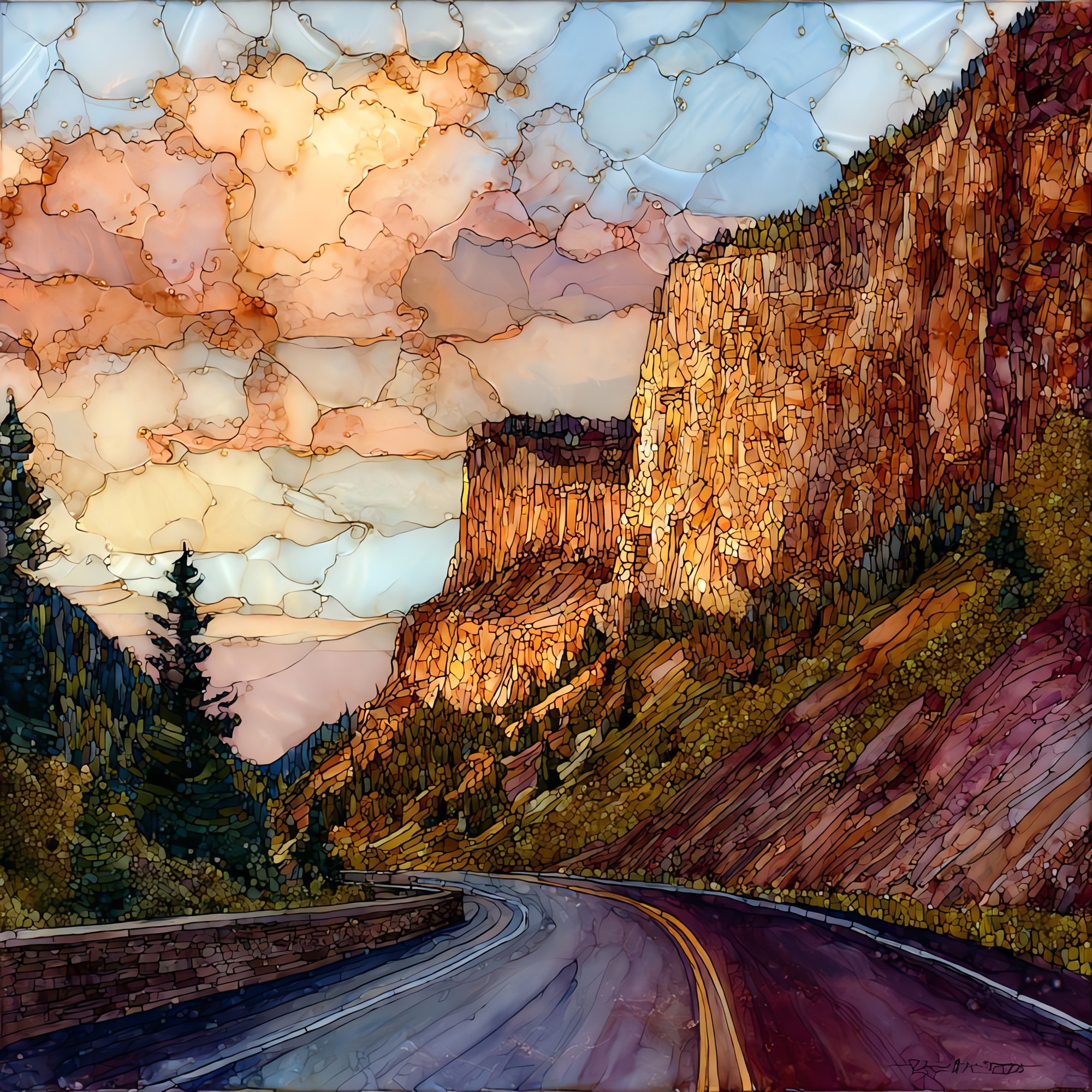 Million Dollar Highway San Juans Ceramic Art Tile