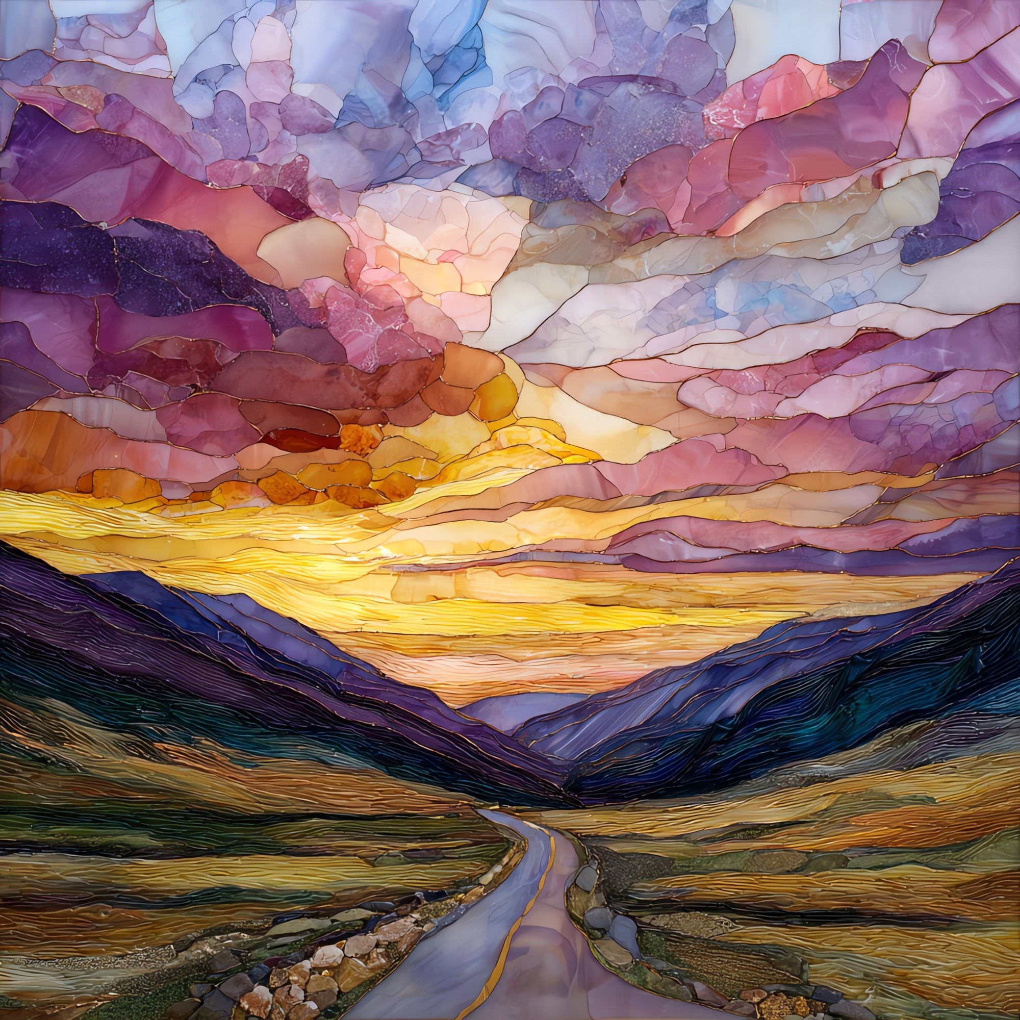 Trail Ridge byway sunset Rocky Mountain National Park Ceramic Art Tile