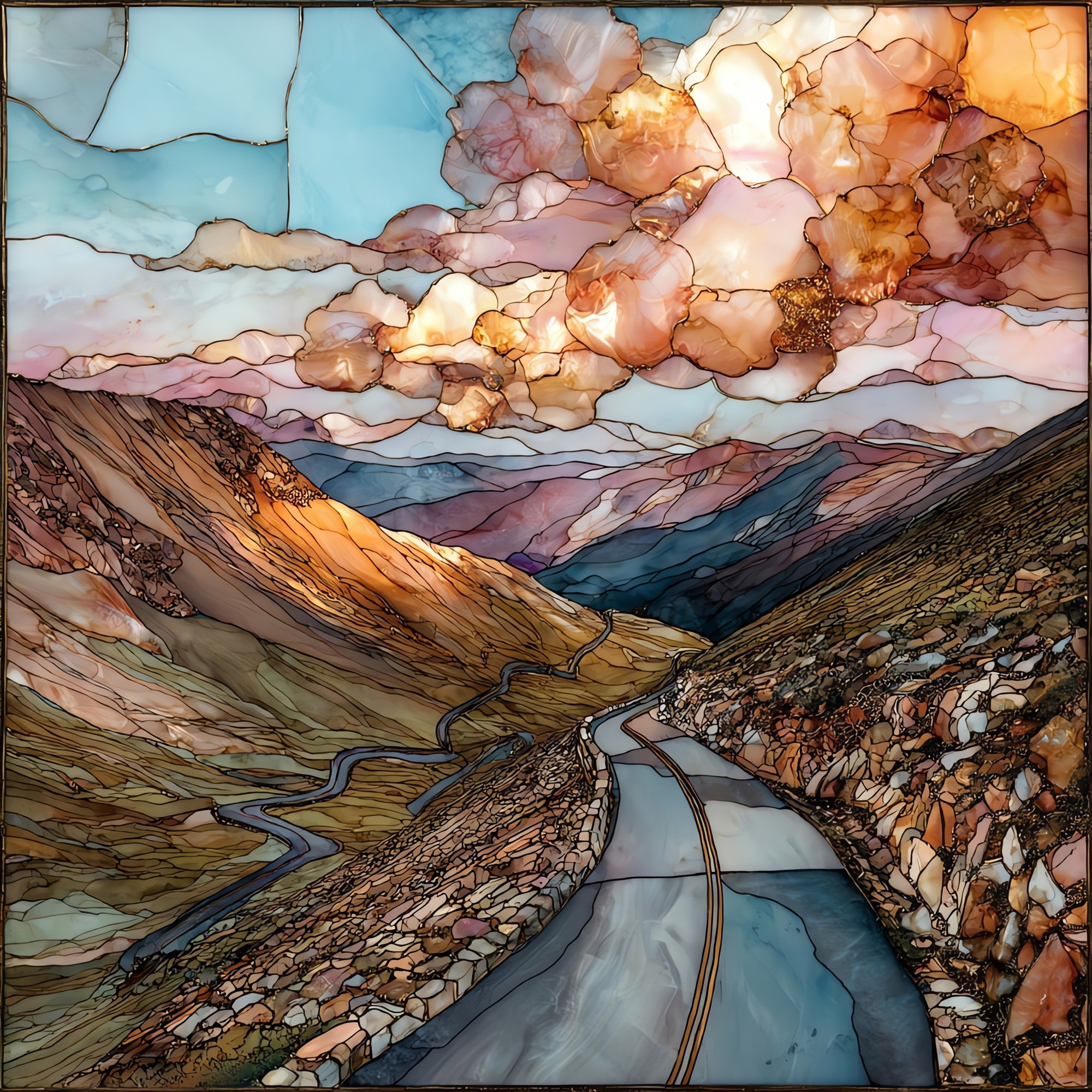 Mount Evans Road Front Range Ceramic Art Tile