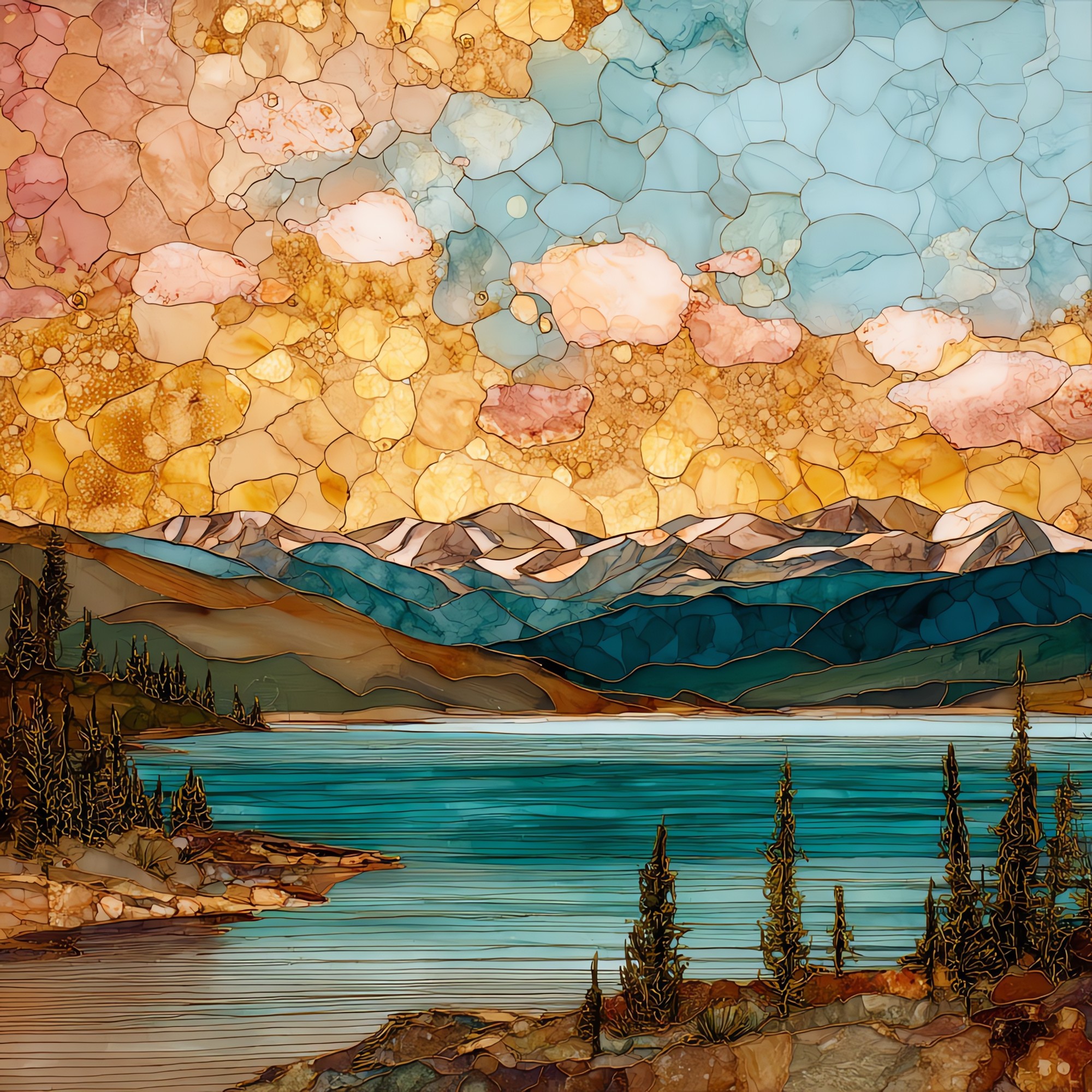 Lake Granby Indian Peaks Front Range Ceramic Art Tile