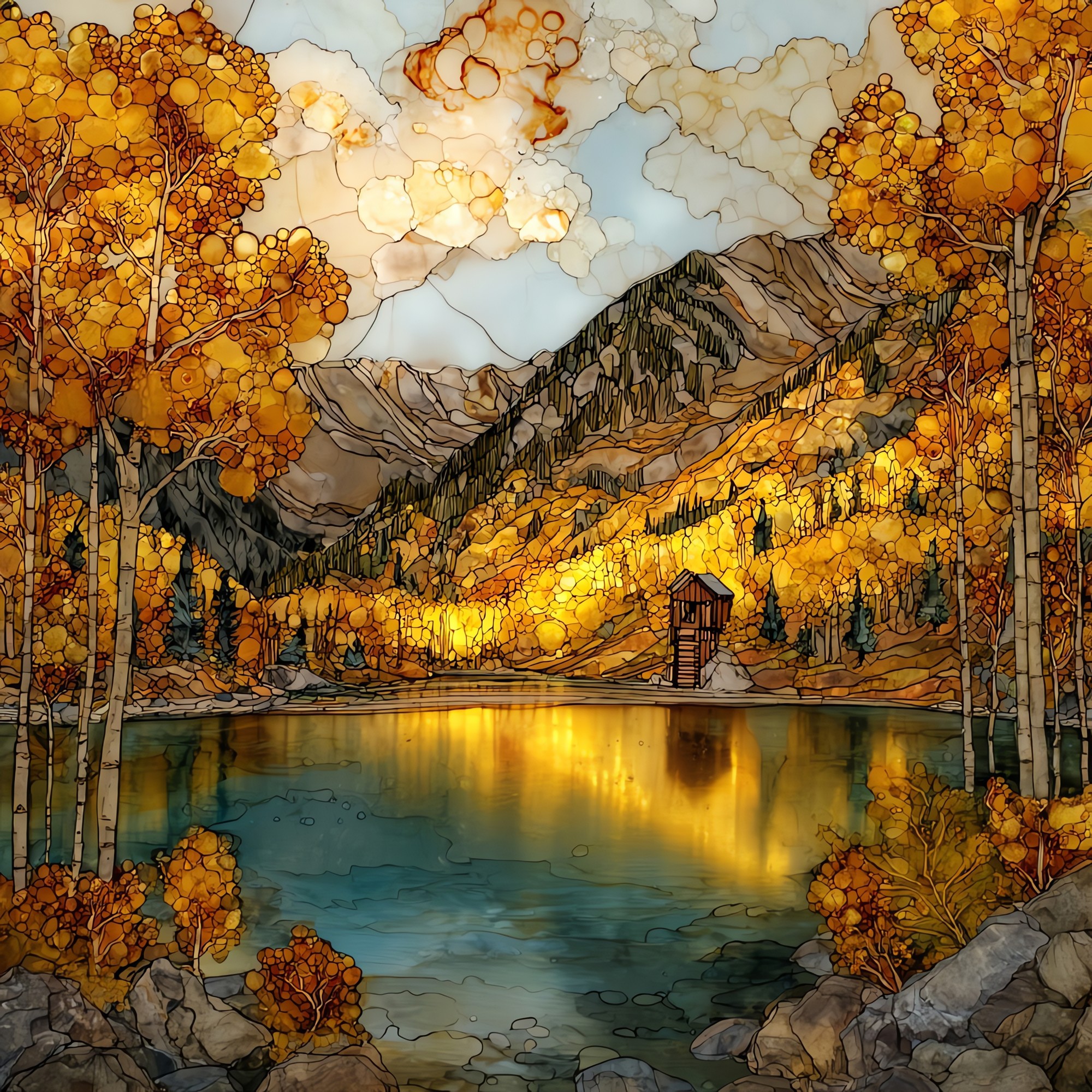 Crystal Lake near Crystal Mill Elk Range Ceramic Art Tile