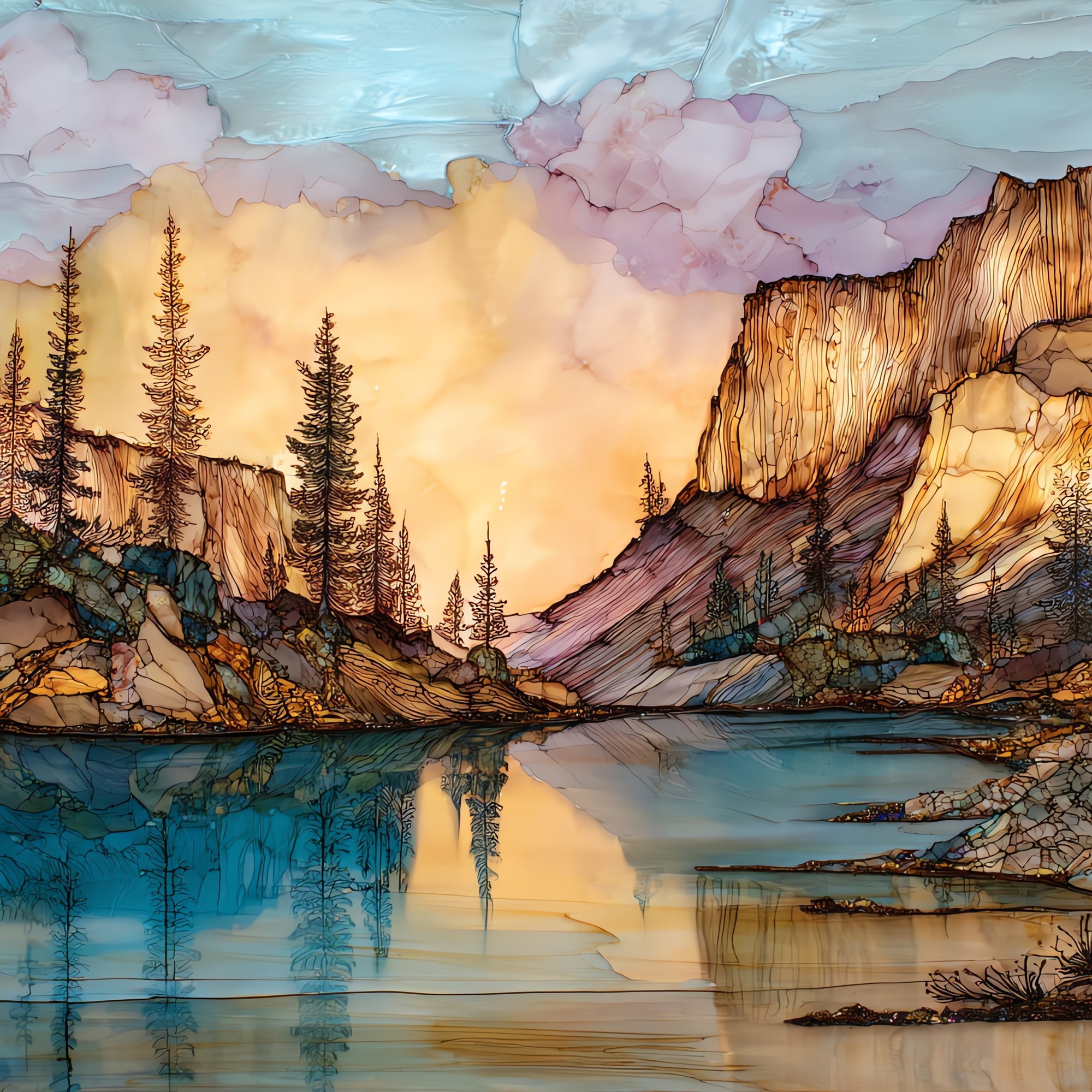 Trappers Lake Flat Tops Ceramic Art Tile
