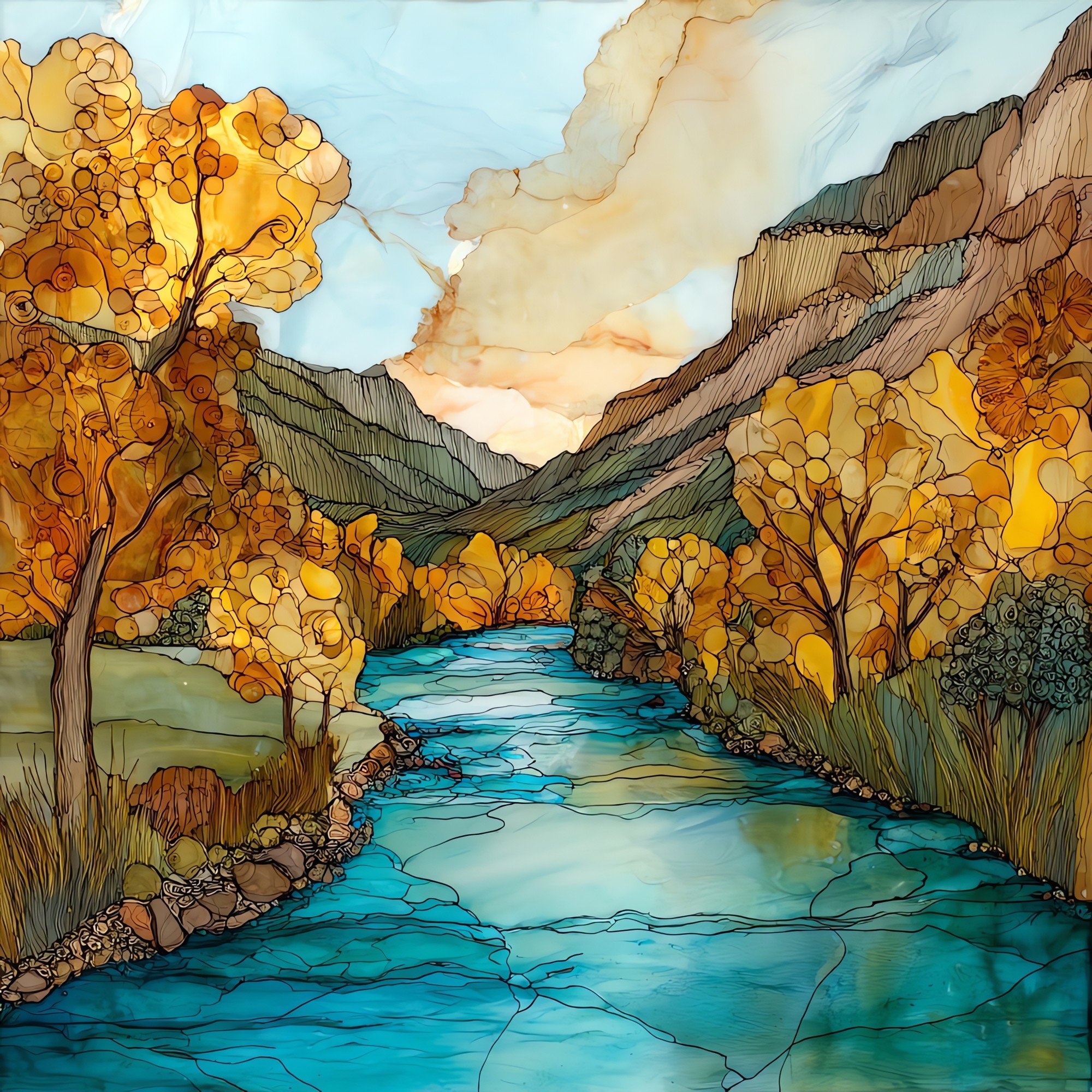 Animas River through Durango San Juans Ceramic Art Tile