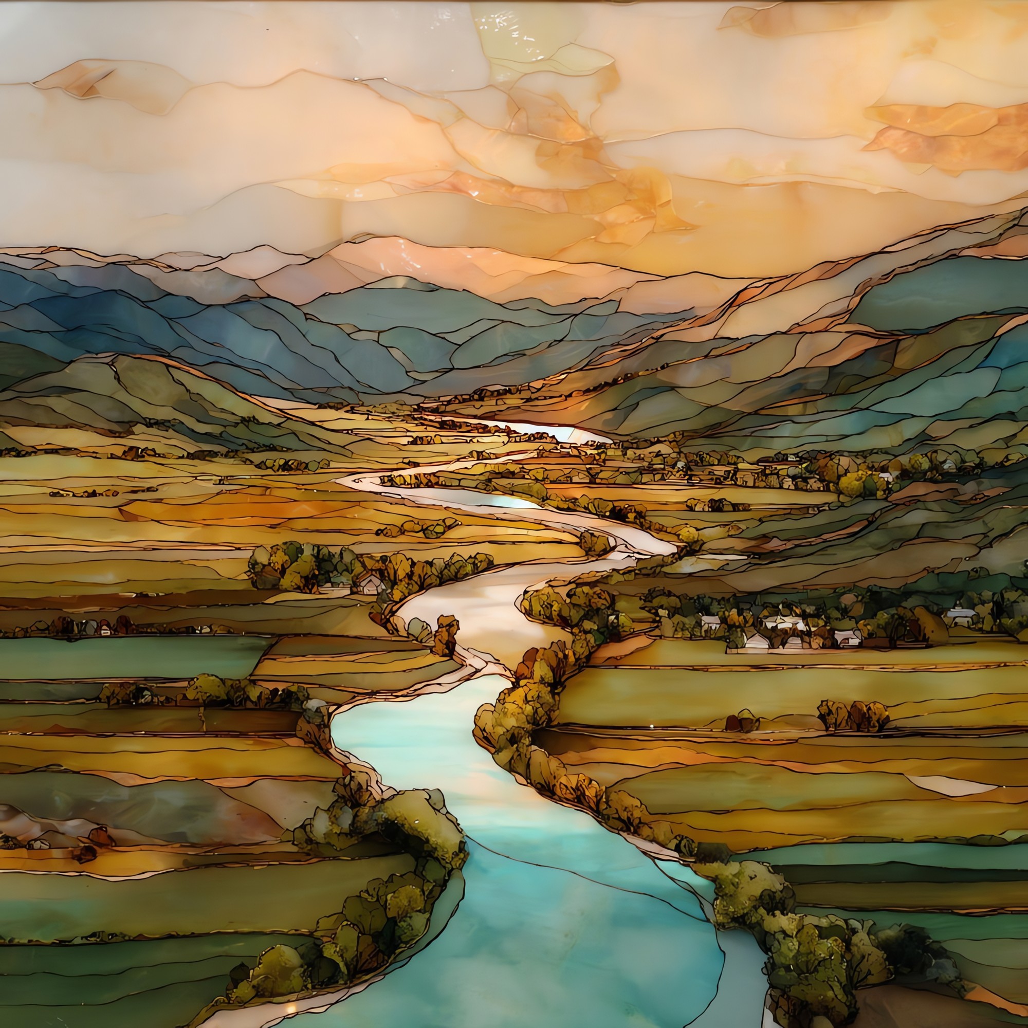 Yampa River through Steamboat Yampa Valley Ceramic Art Tile