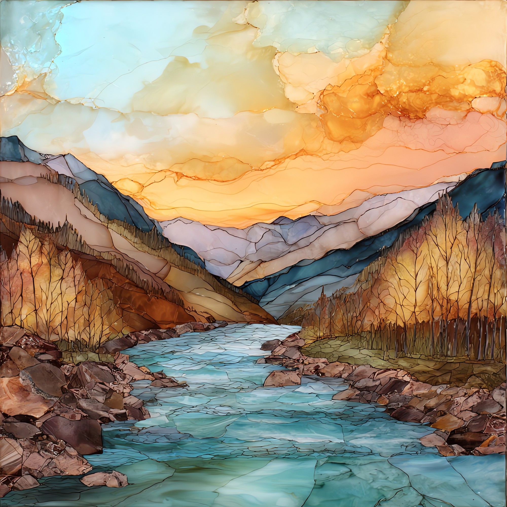 Eagle River at Vail Eagle Valley Ceramic Art Tile