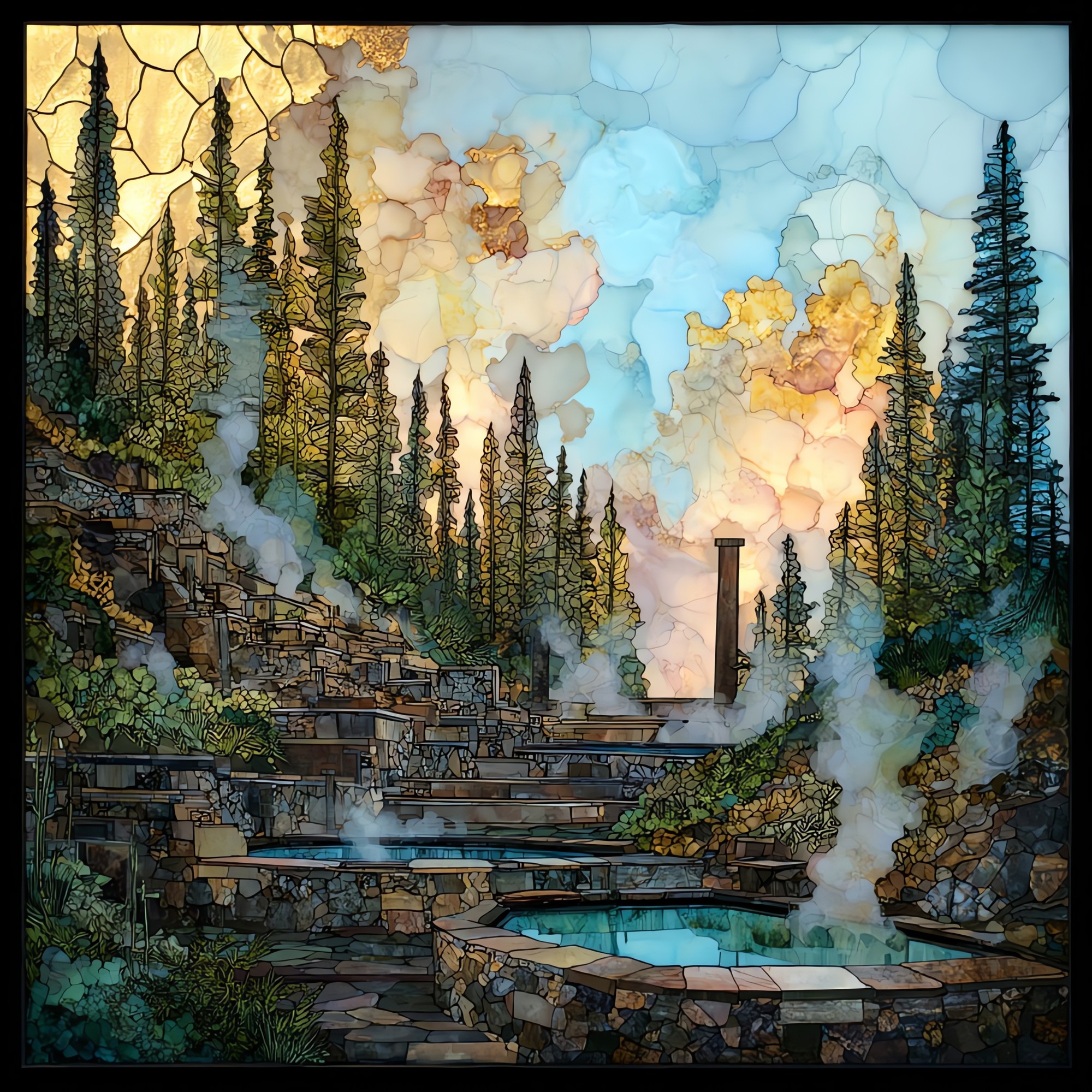 Strawberry Park Hot Springs Yampa Valley Ceramic Art Tile
