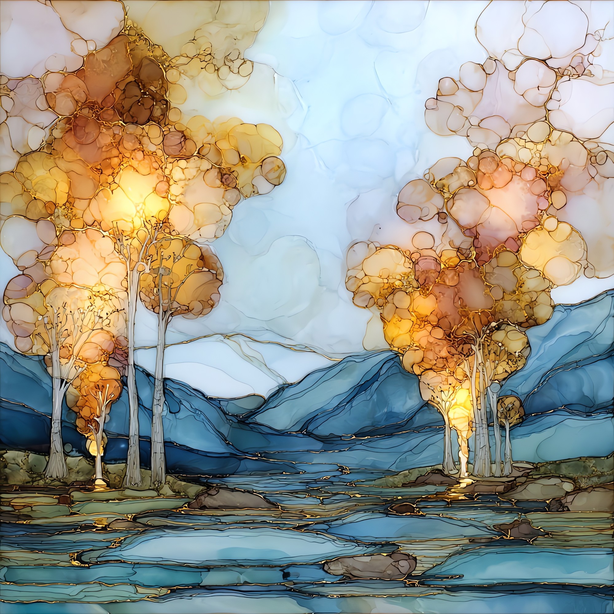 Cottonwood Hot Springs Sawatch Range Ceramic Art Tile