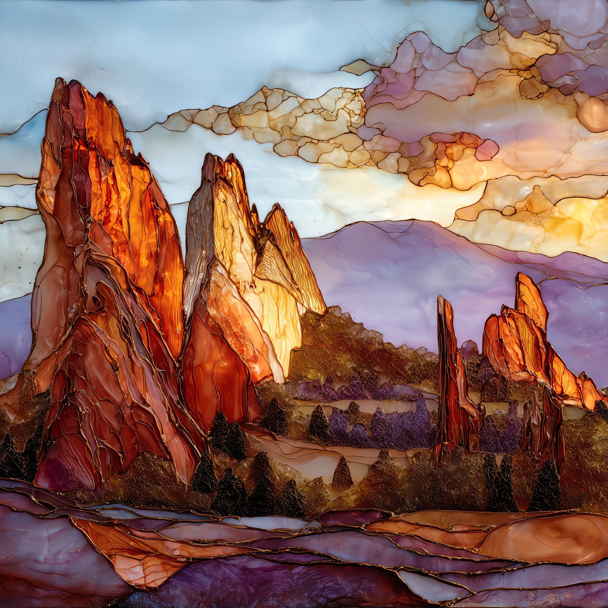 Kissing Camels Garden of the Gods Front Range Ceramic Art Tile