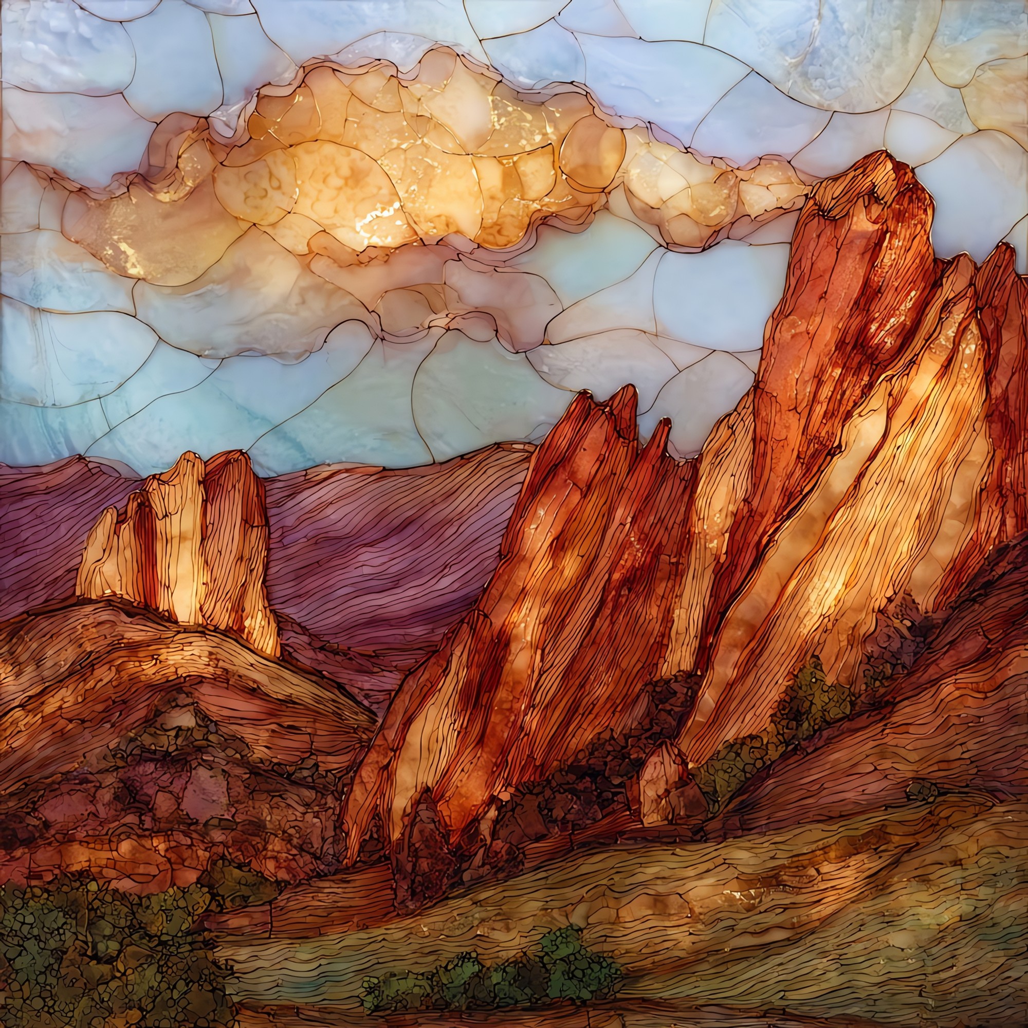 Roxborough State Park hogbacks Front Range Ceramic Art Tile