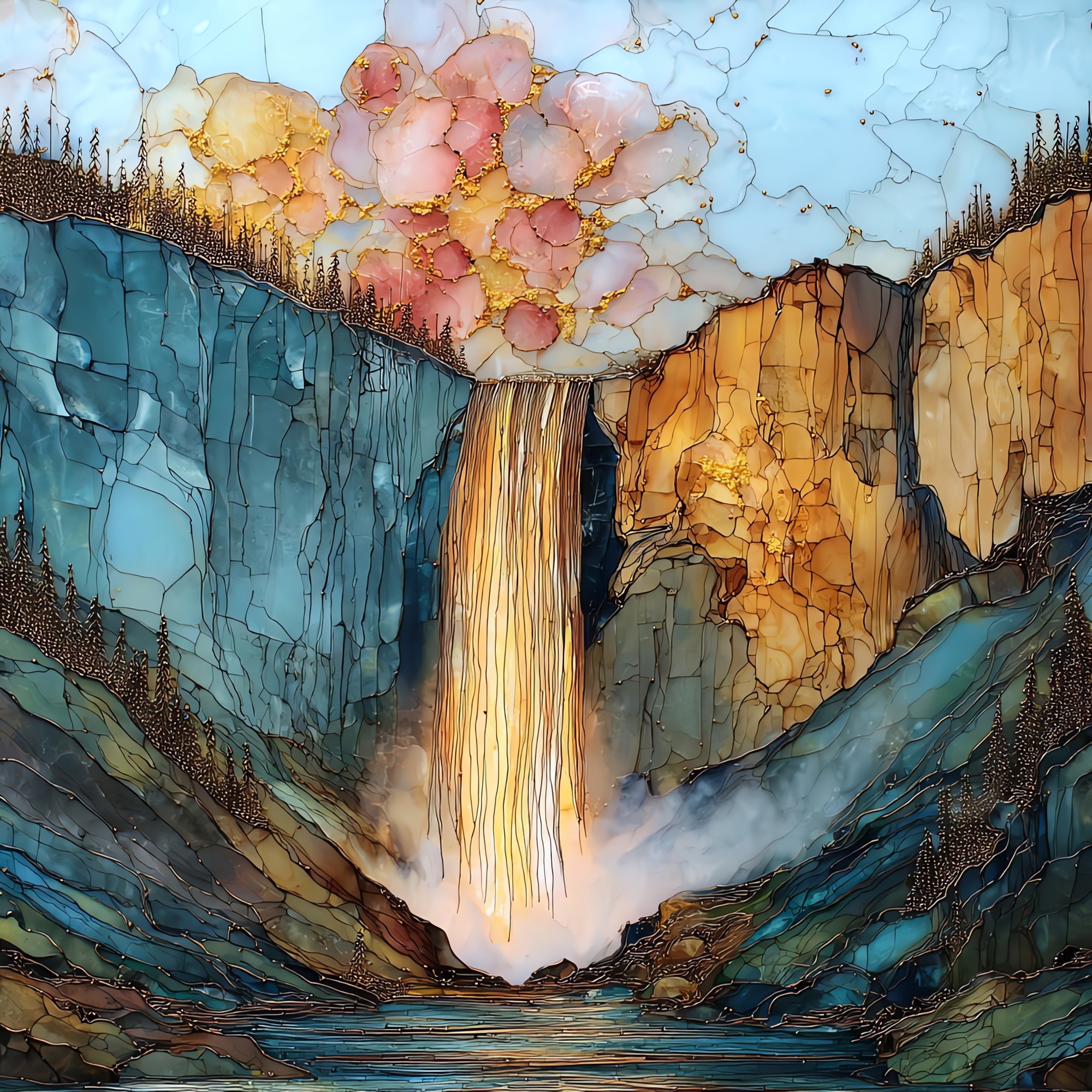 Bridal Veil Falls Telluride San Juans Ceramic Art Tile