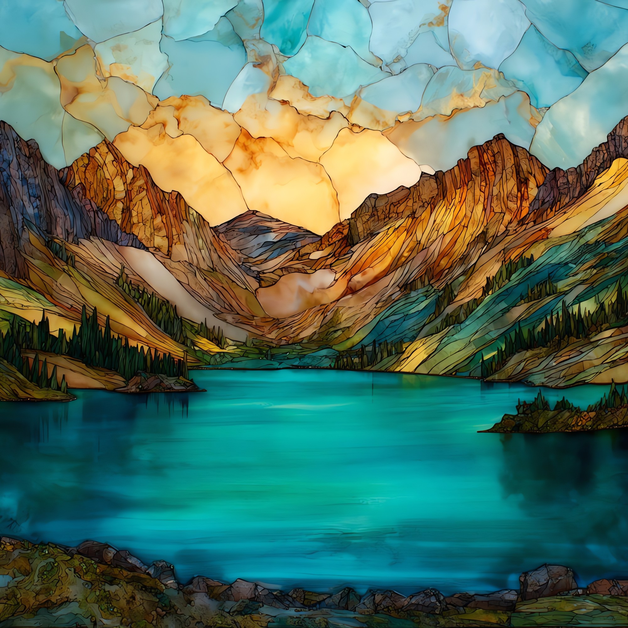 Ice Lake Basin turquoise San Juans Ceramic Art Tile