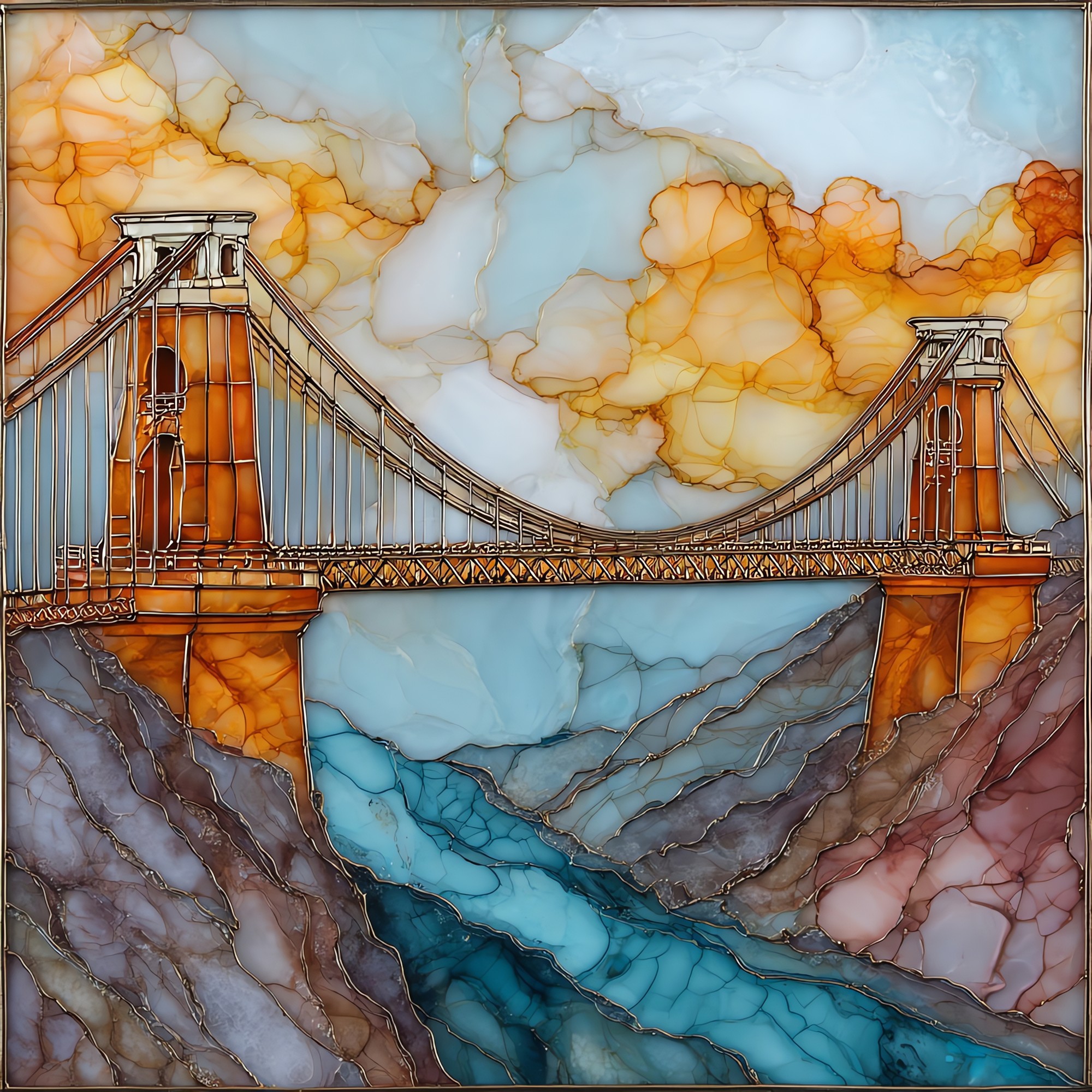 Royal Gorge bridge Ceramic Art Tile