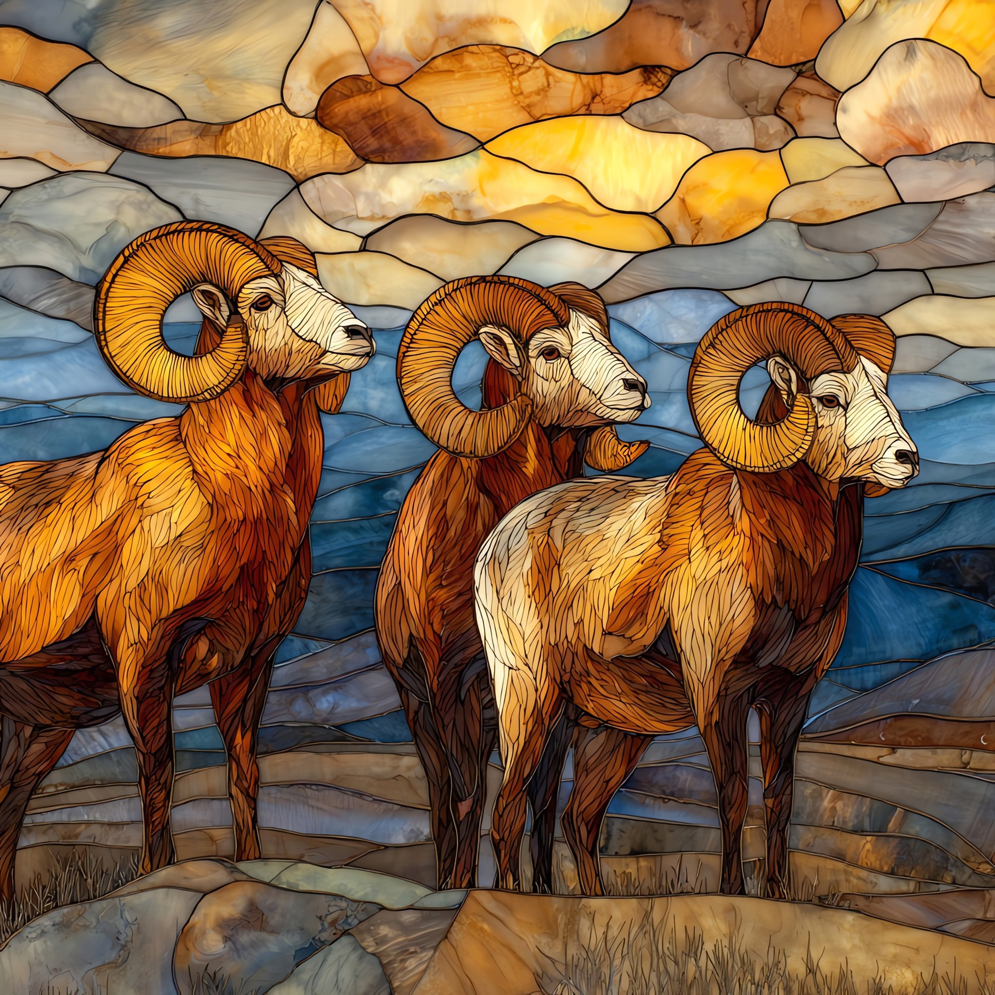 Bighorn sheep Mount Evans Front Range Ceramic Art Tile