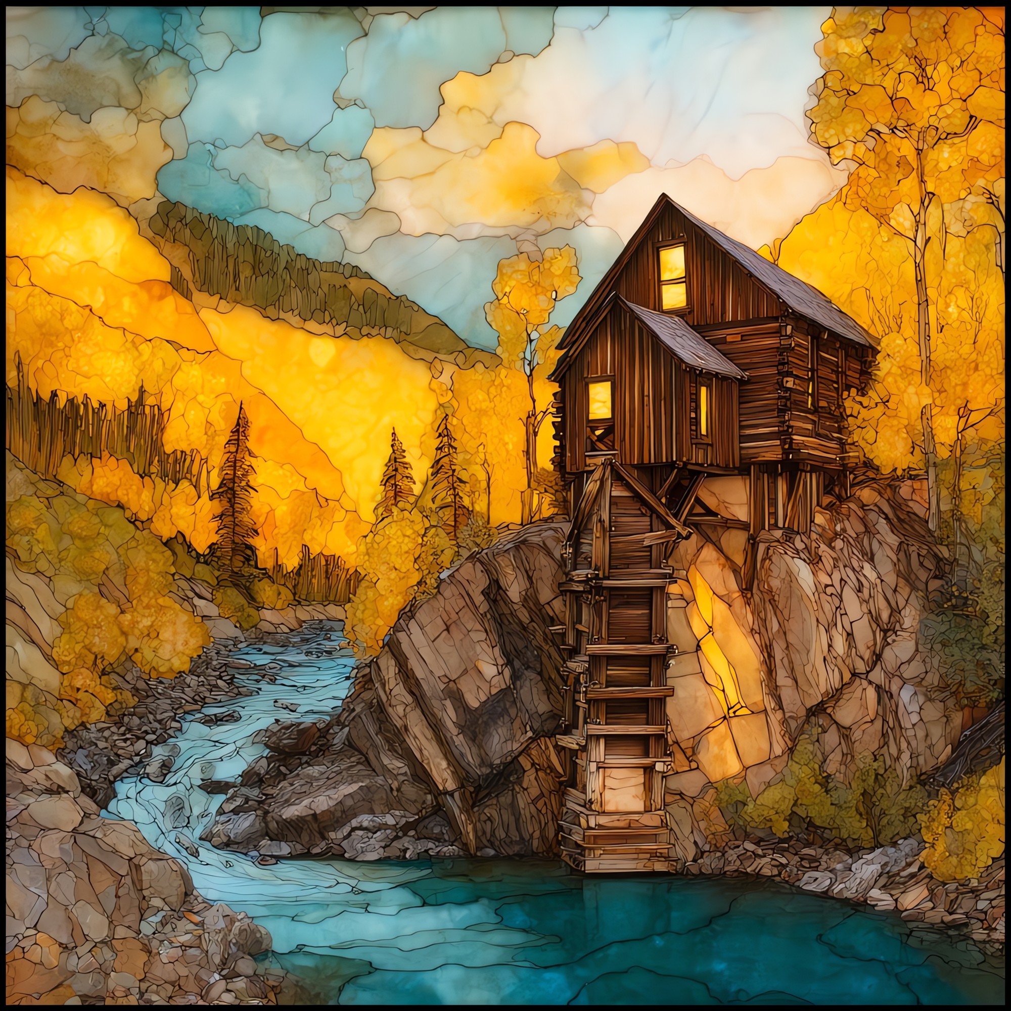 Crystal Mill at Marble Elk Range Ceramic Art Tile