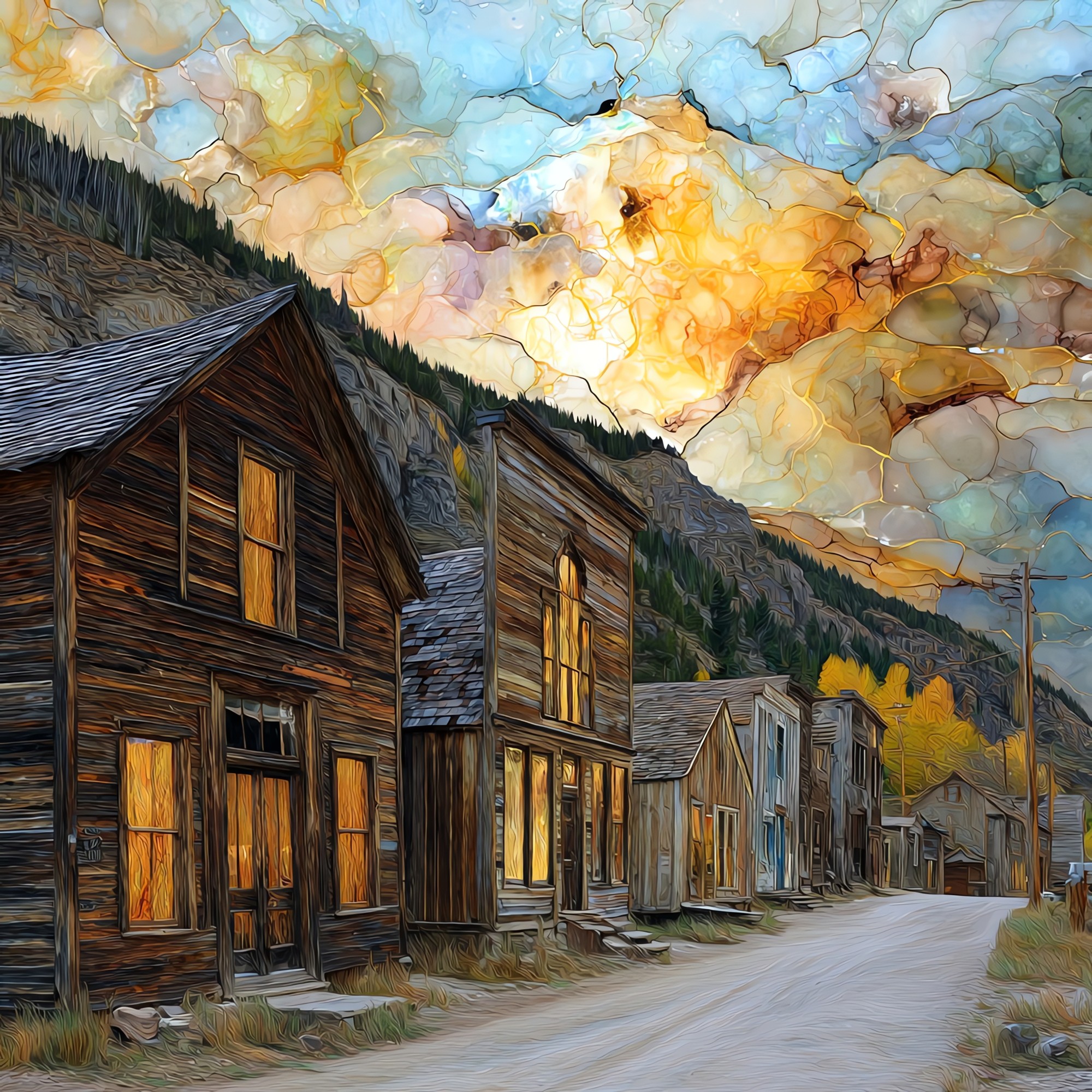 St Elmo ghost town Sawatch Range Ceramic Art Tile