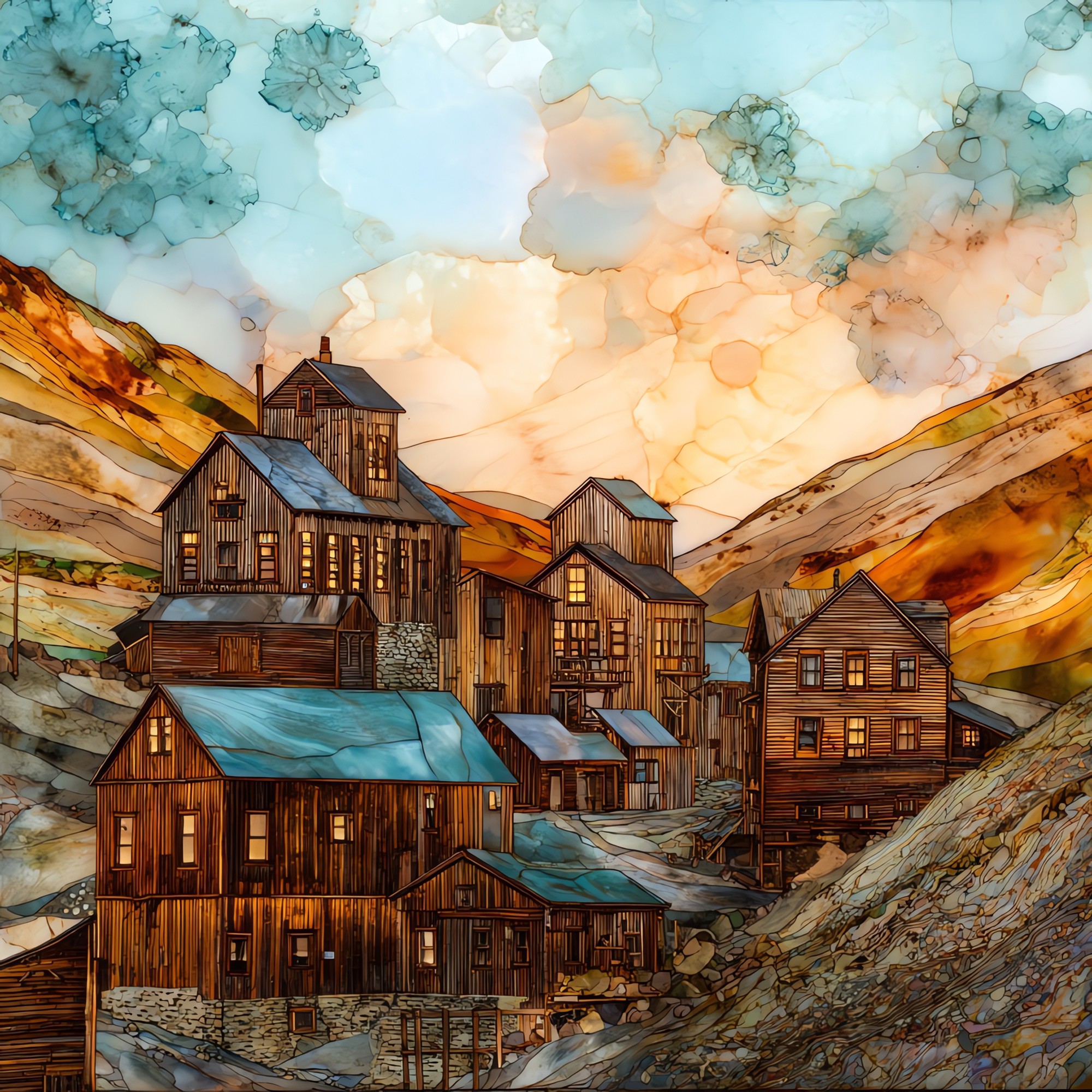 Ashcroft ghost town Elk Range Ceramic Art Tile