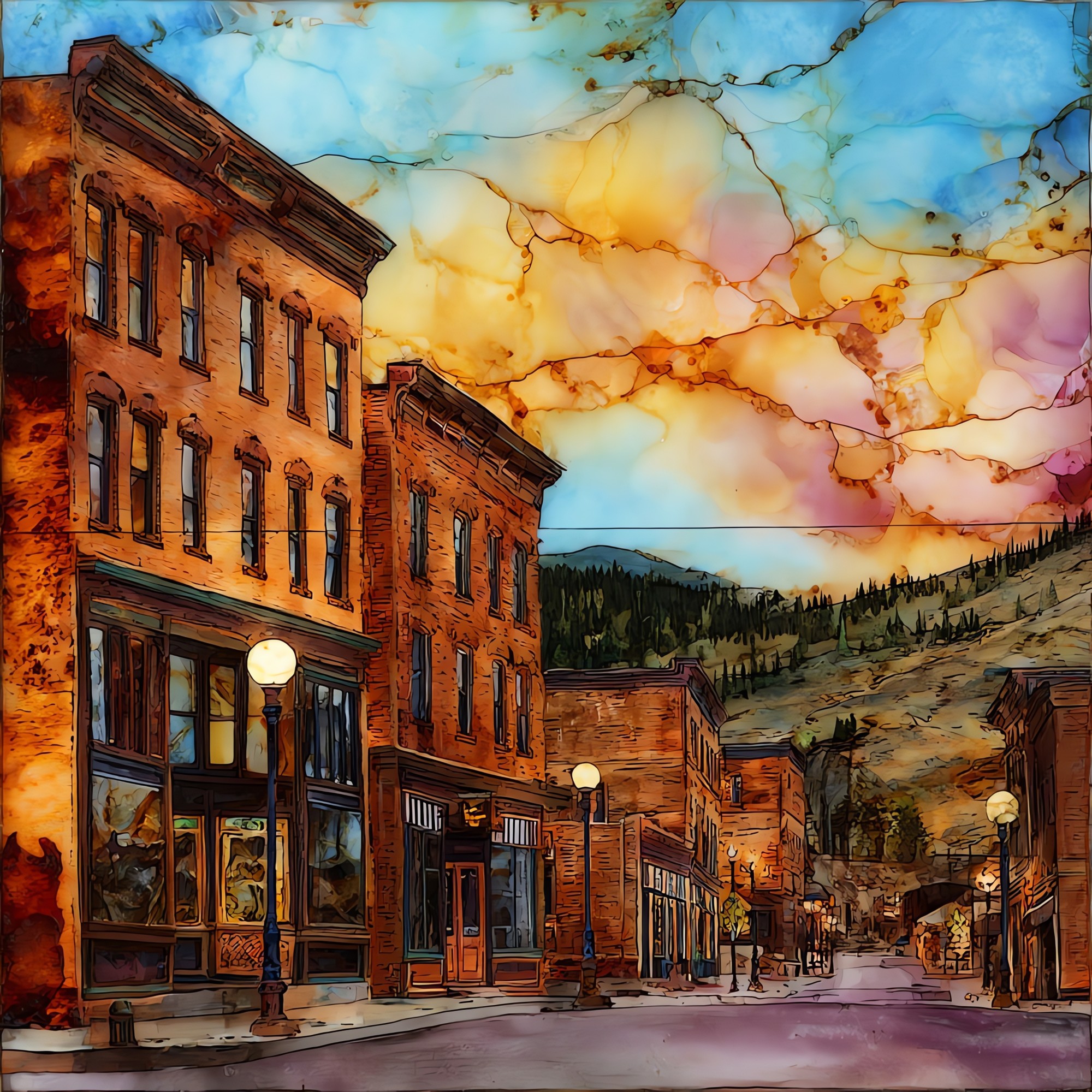 Victor mining town Front Range Ceramic Art Tile