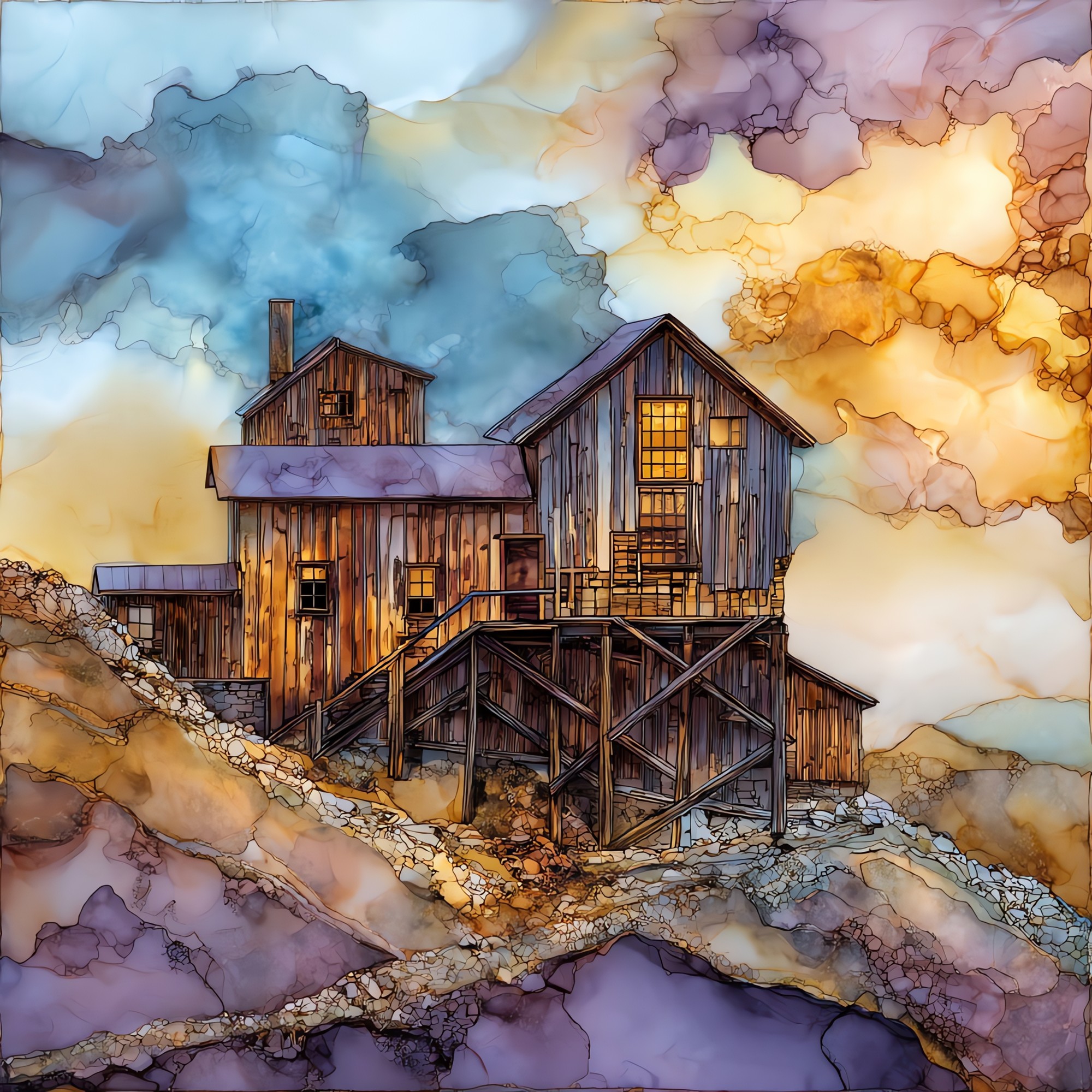 Matchless Mine Leadville Sawatch Range Ceramic Art Tile