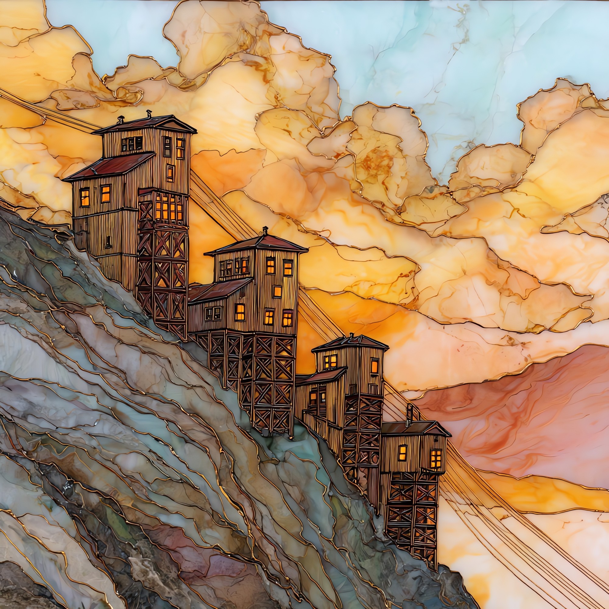 Liberty Bell Mine Telluride San Juans Ceramic Art Tile
